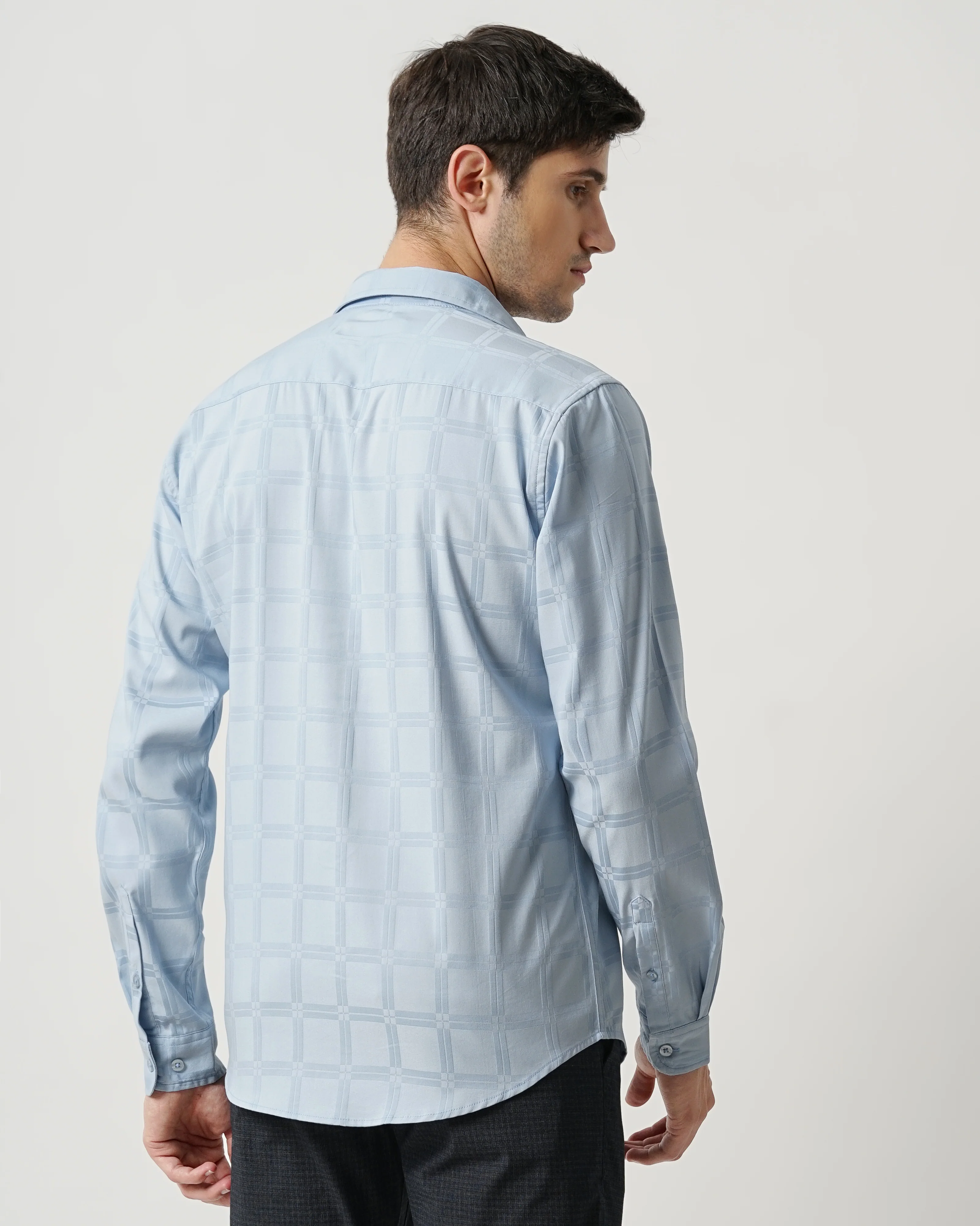 Men Blue Slim Fit Shirt - Image 2
