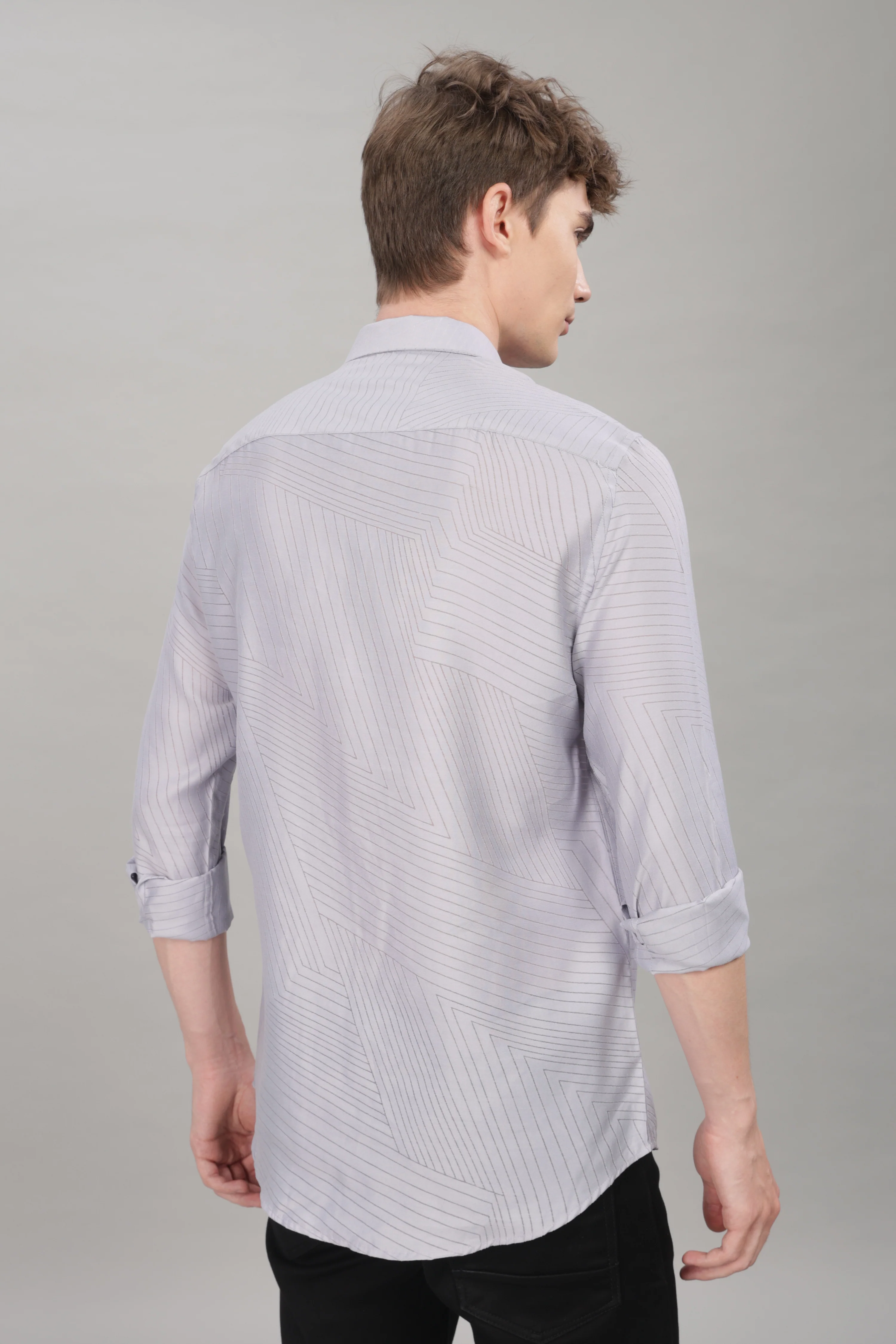 Men Blue Slim Fit Shirt - Image 3