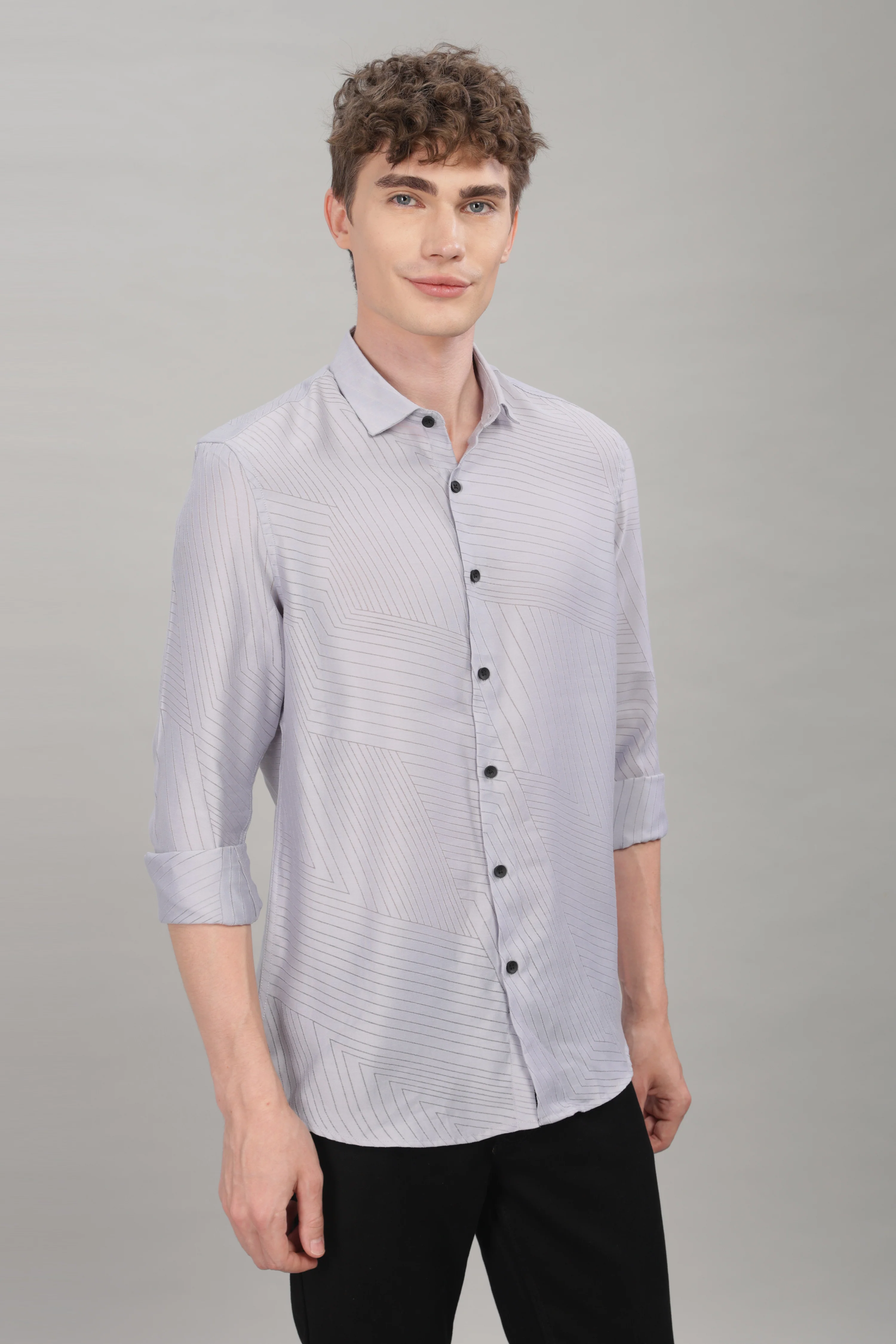Men Blue Slim Fit Shirt - Image 5