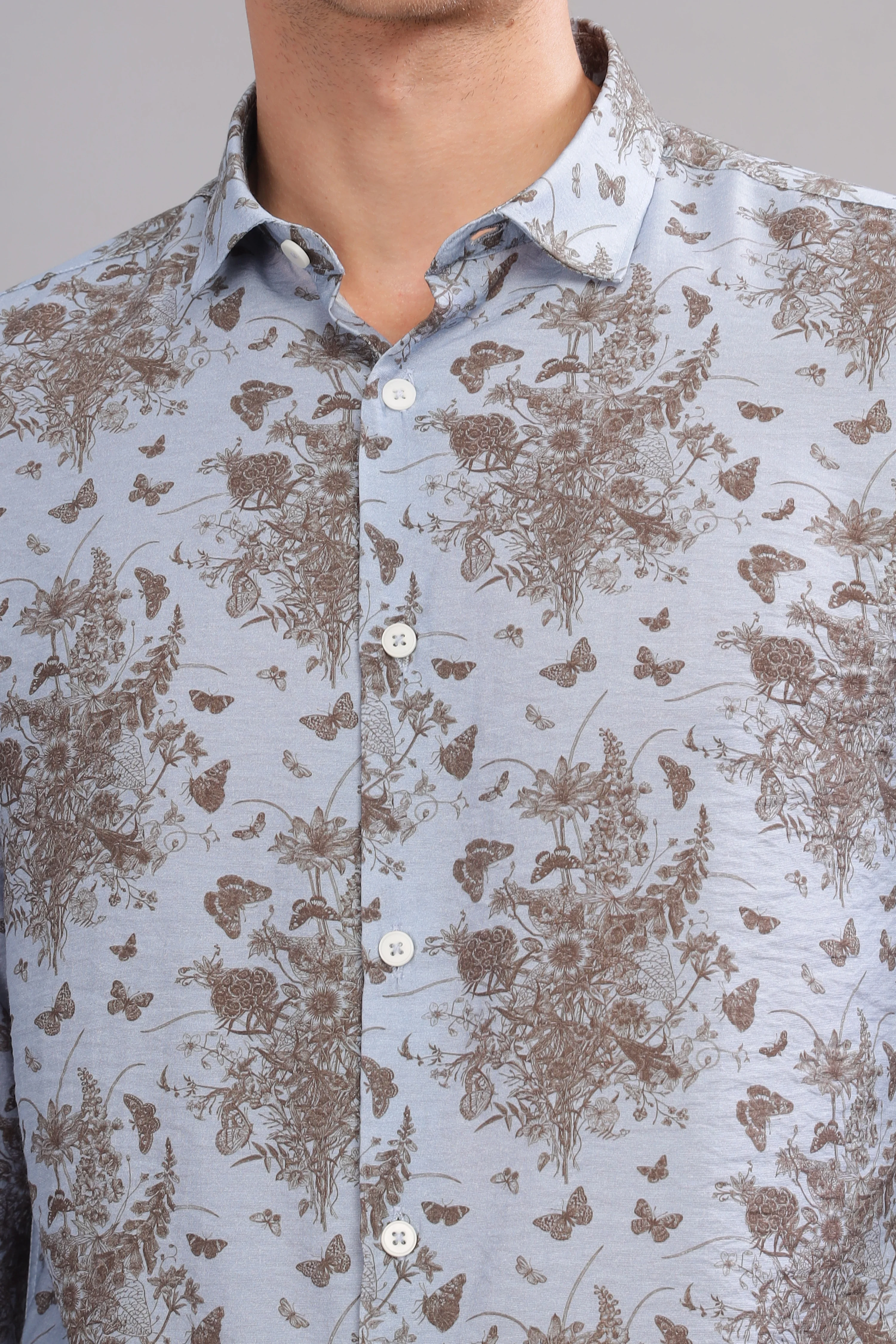 Men Blue Slim Fit Shirt - Image 6