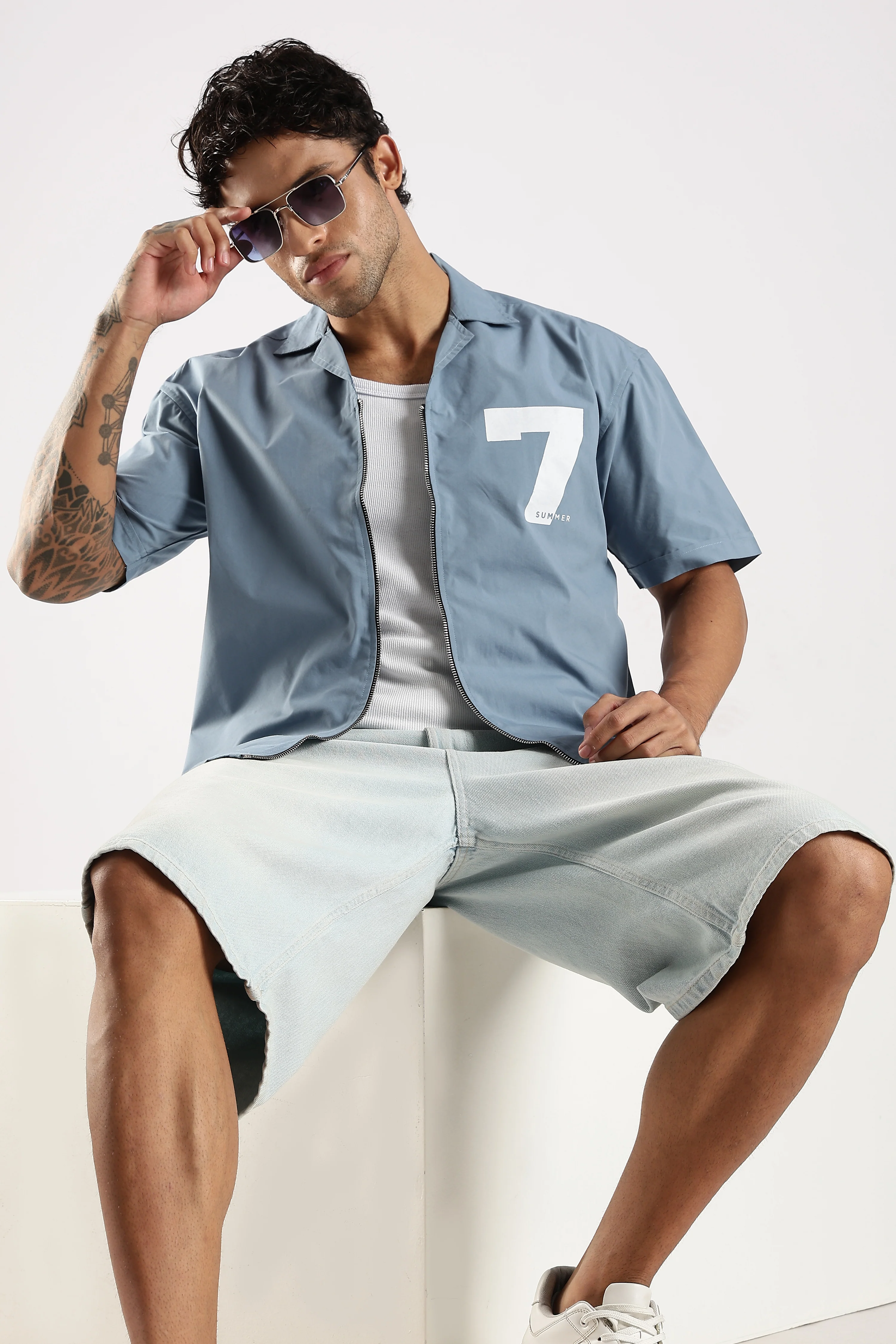 Men Blue Slim Fit Shirt - Image 10