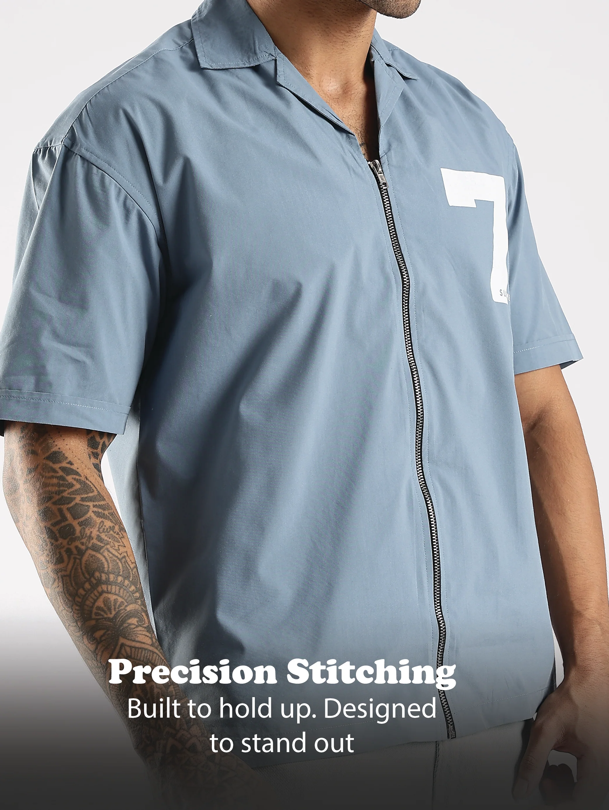 Men Blue Slim Fit Shirt - Image 11