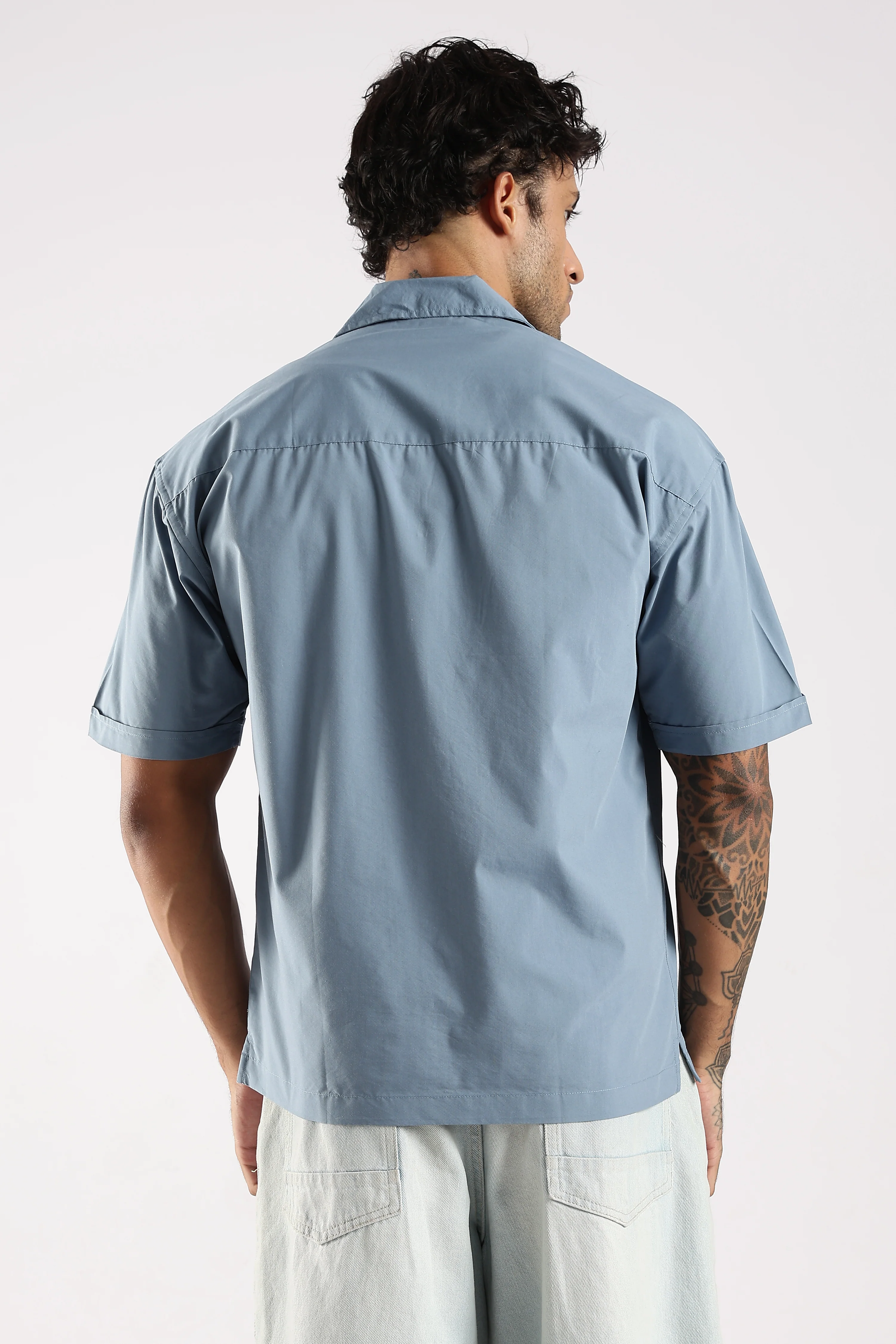 Men Blue Slim Fit Shirt - Image 2