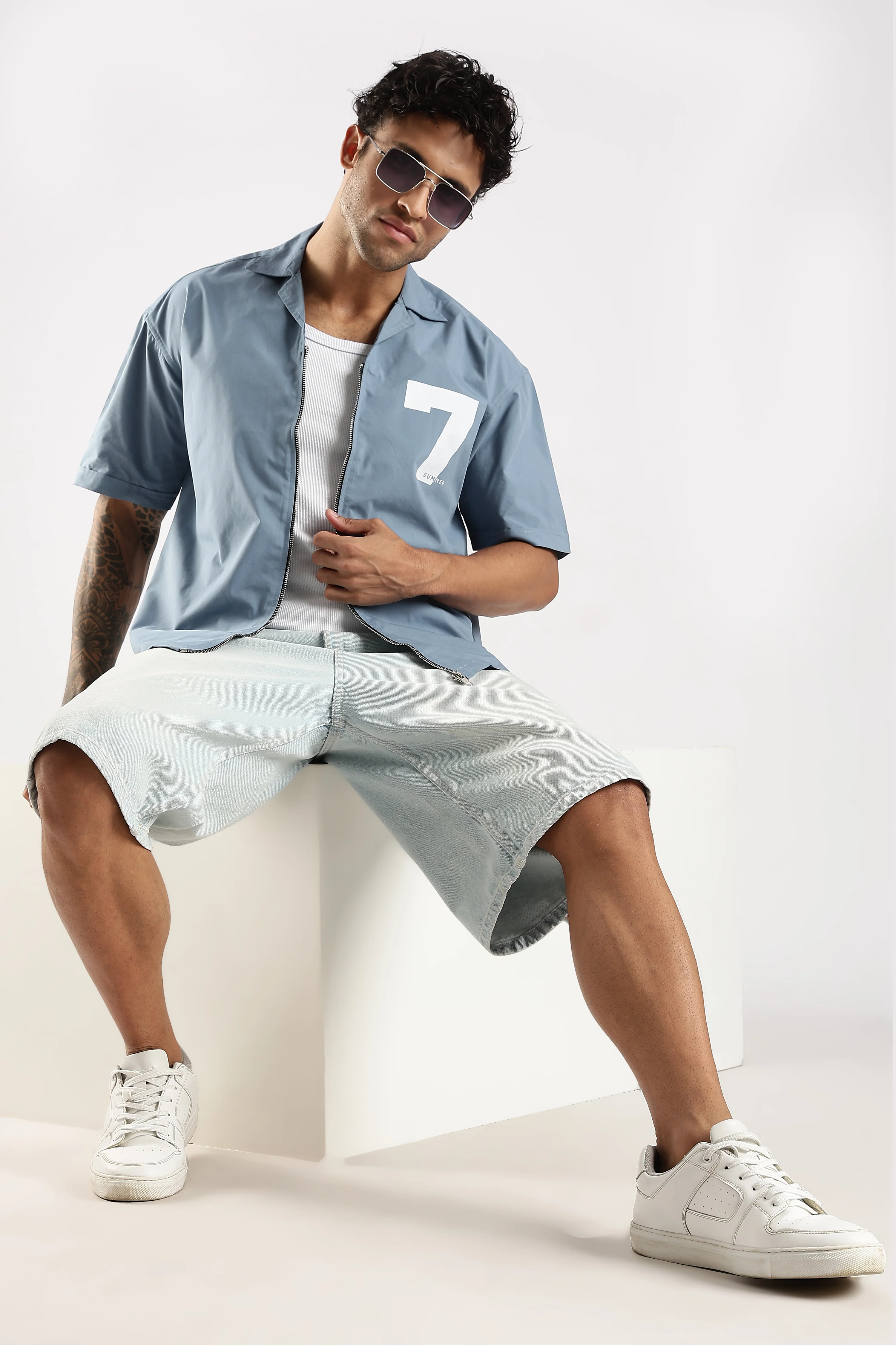 Men Blue Slim Fit Shirt - Image 9