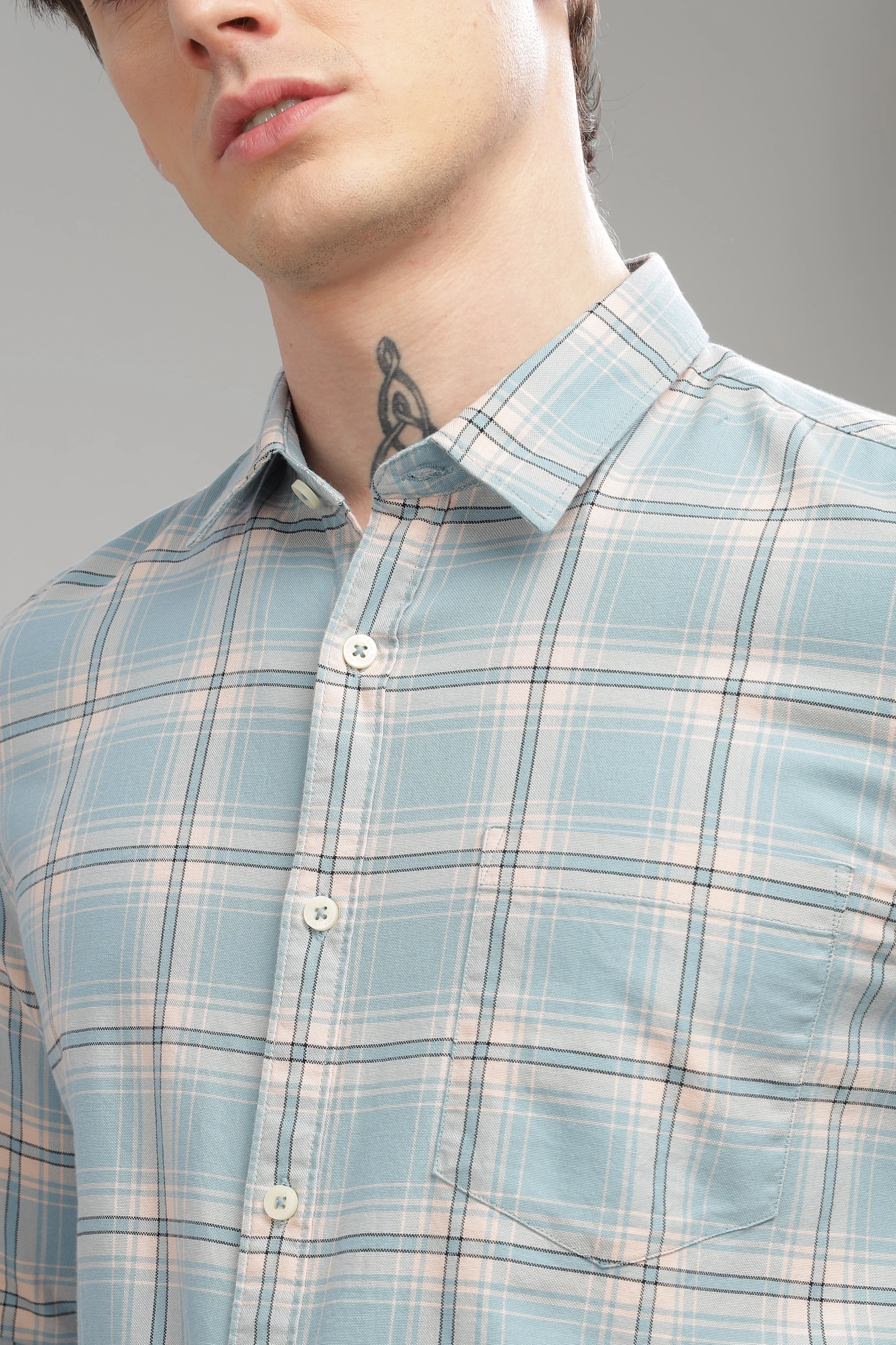 Men Blue Slim Fit Shirt - Image 6