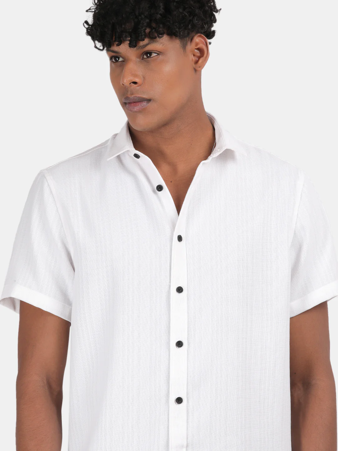 Men Blue Slim Fit Spread Collar Half Sleeve Casual Shirt - Image 6