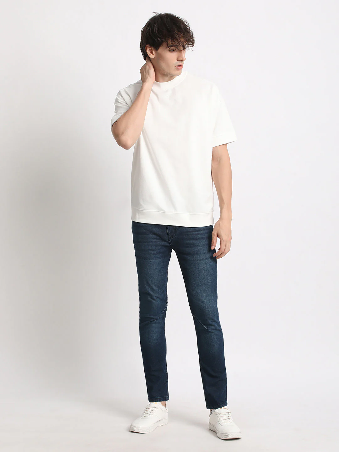 Men Blue Solid Mid Rise Slim Fit Jean - Image 5
