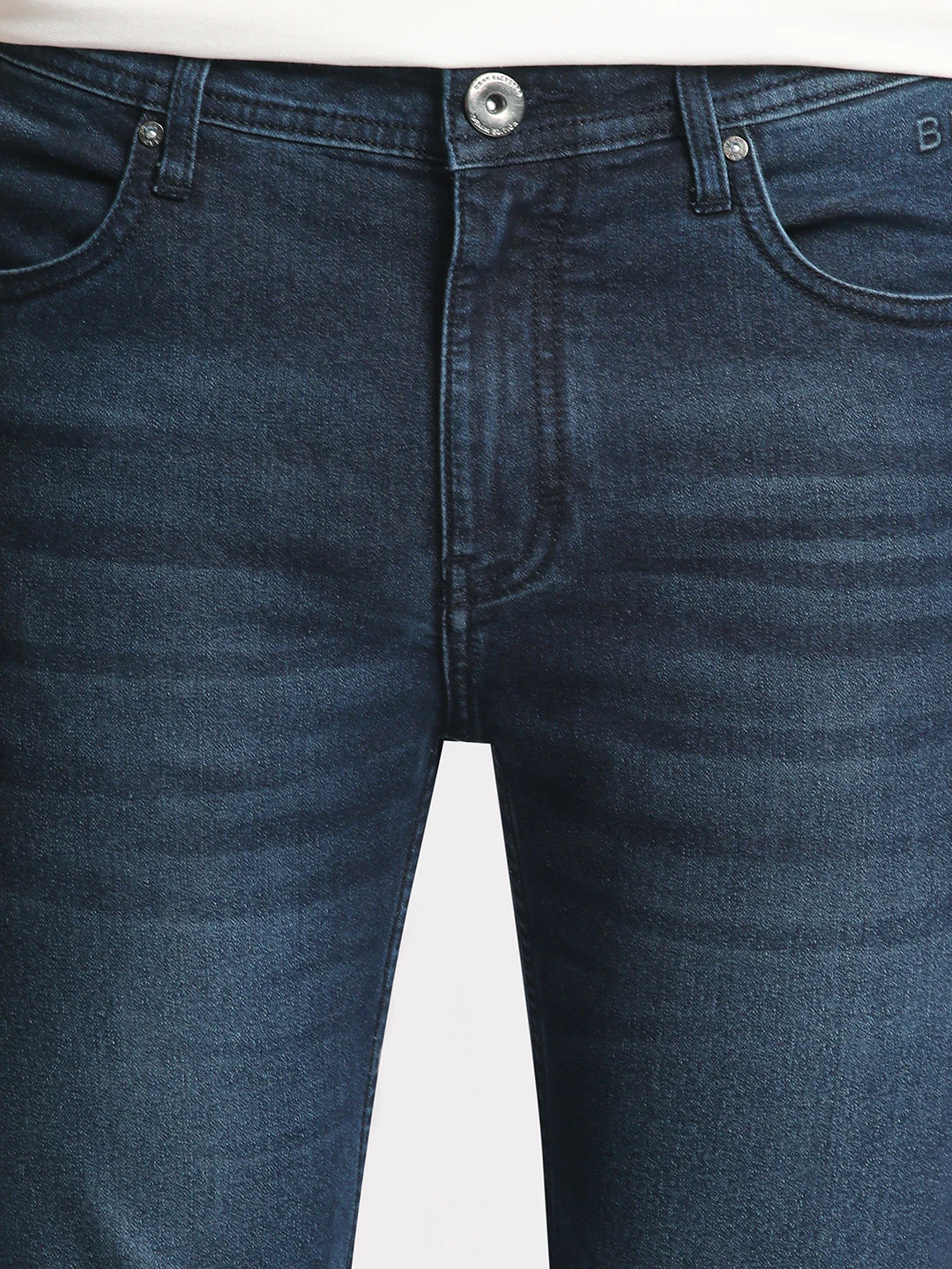 Men Blue Solid Mid Rise Slim Fit Jean - Image 6