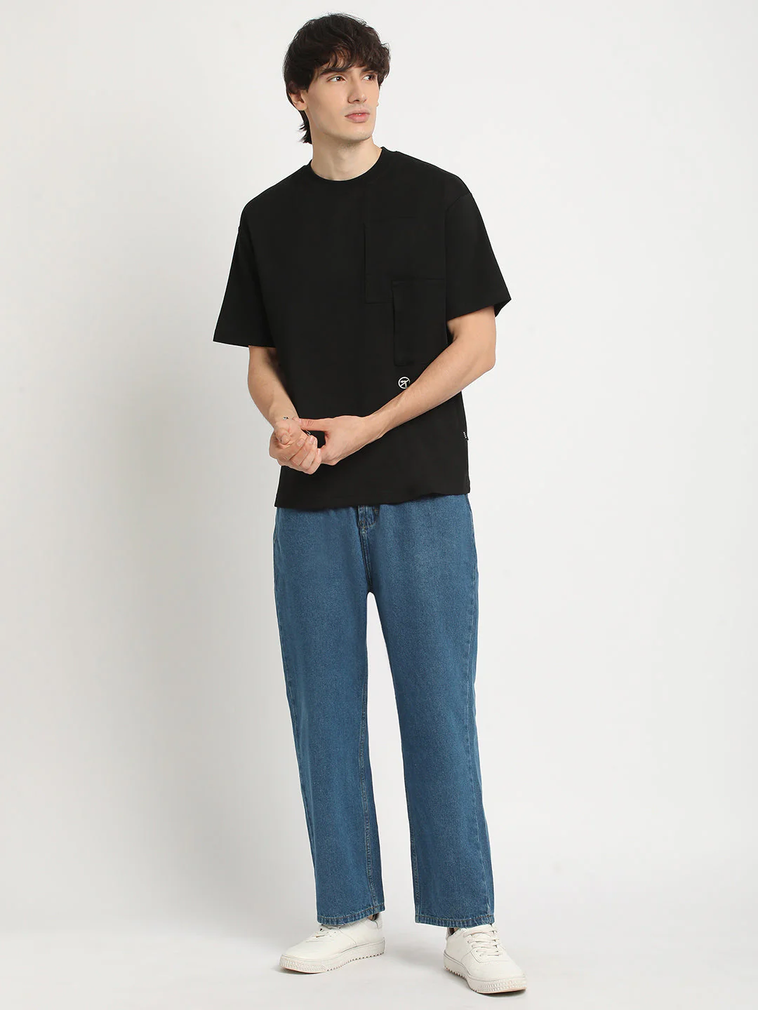 Men Blue Solid Mid Rise Straight Fit Jean - Image 5