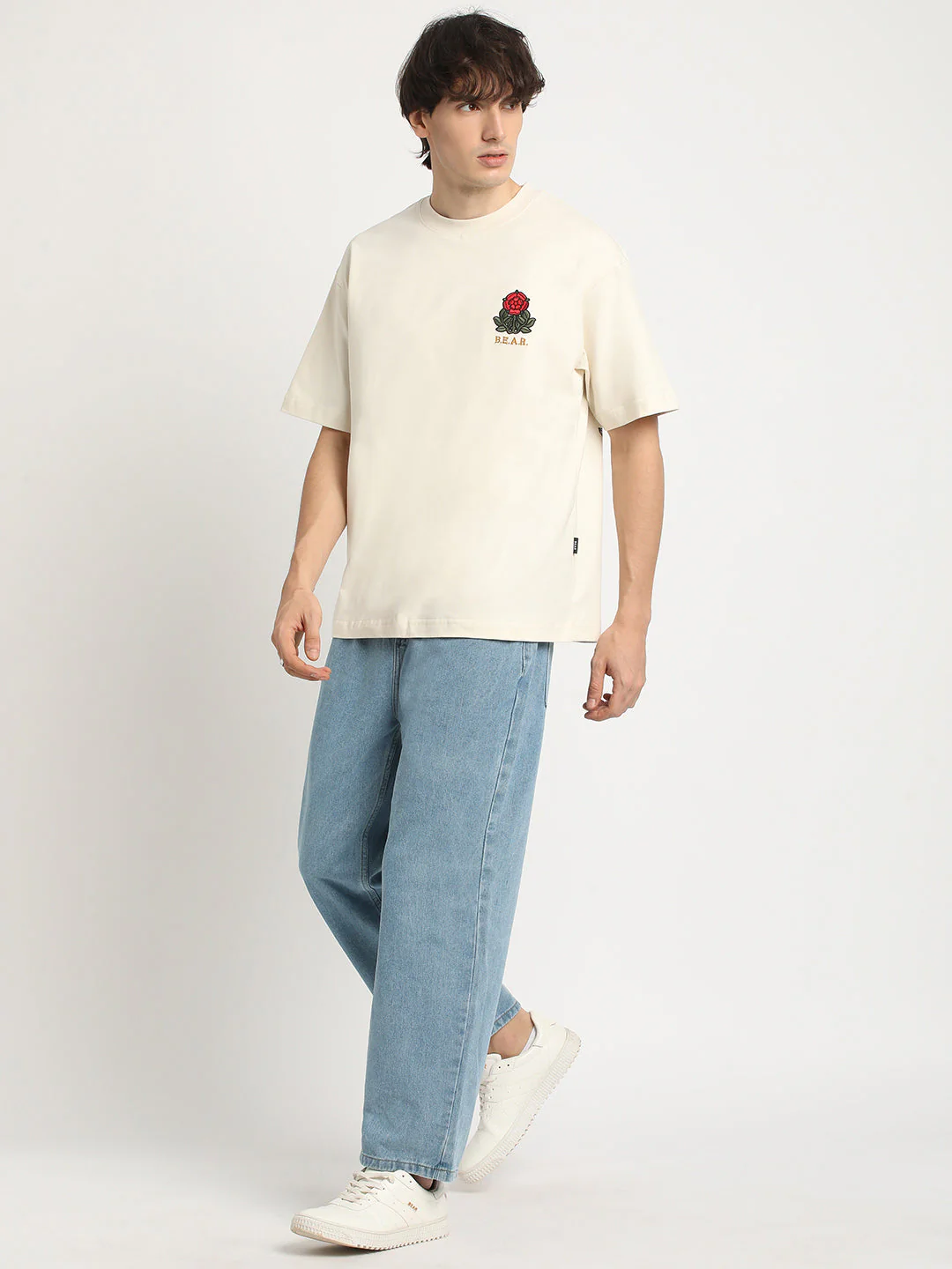 Men Blue Solid Mid Rise Straight Fit Jean - Image 5