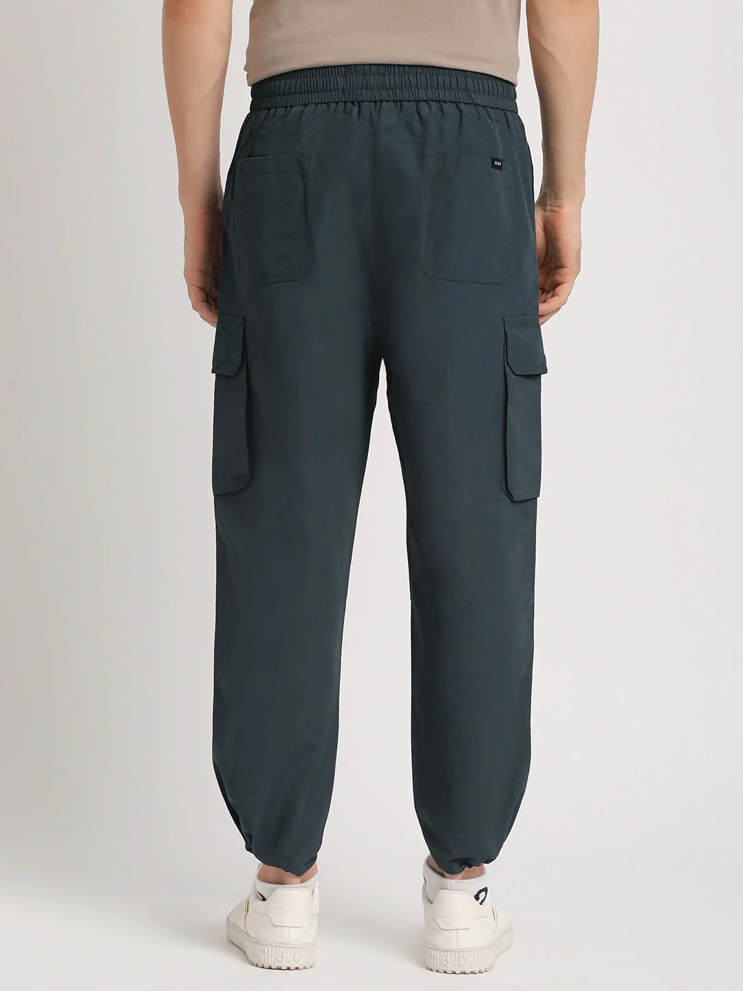 Men Blue Solid Relaxed Fit Cargo - Image 4