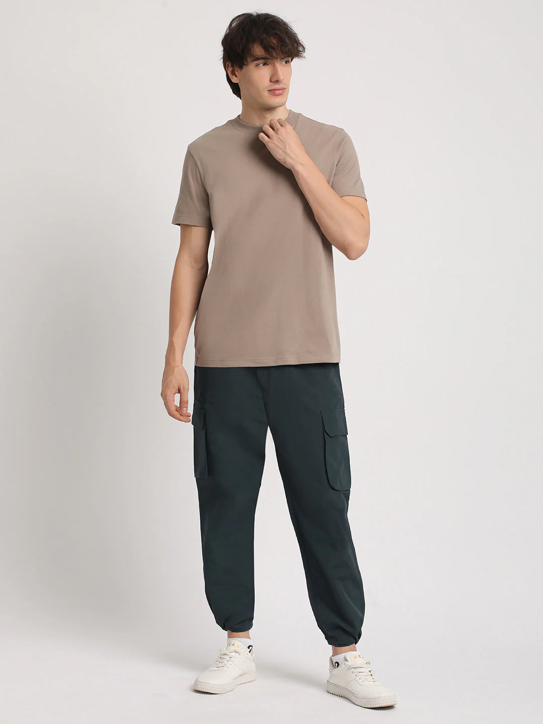 Men Blue Solid Relaxed Fit Cargo - Image 5