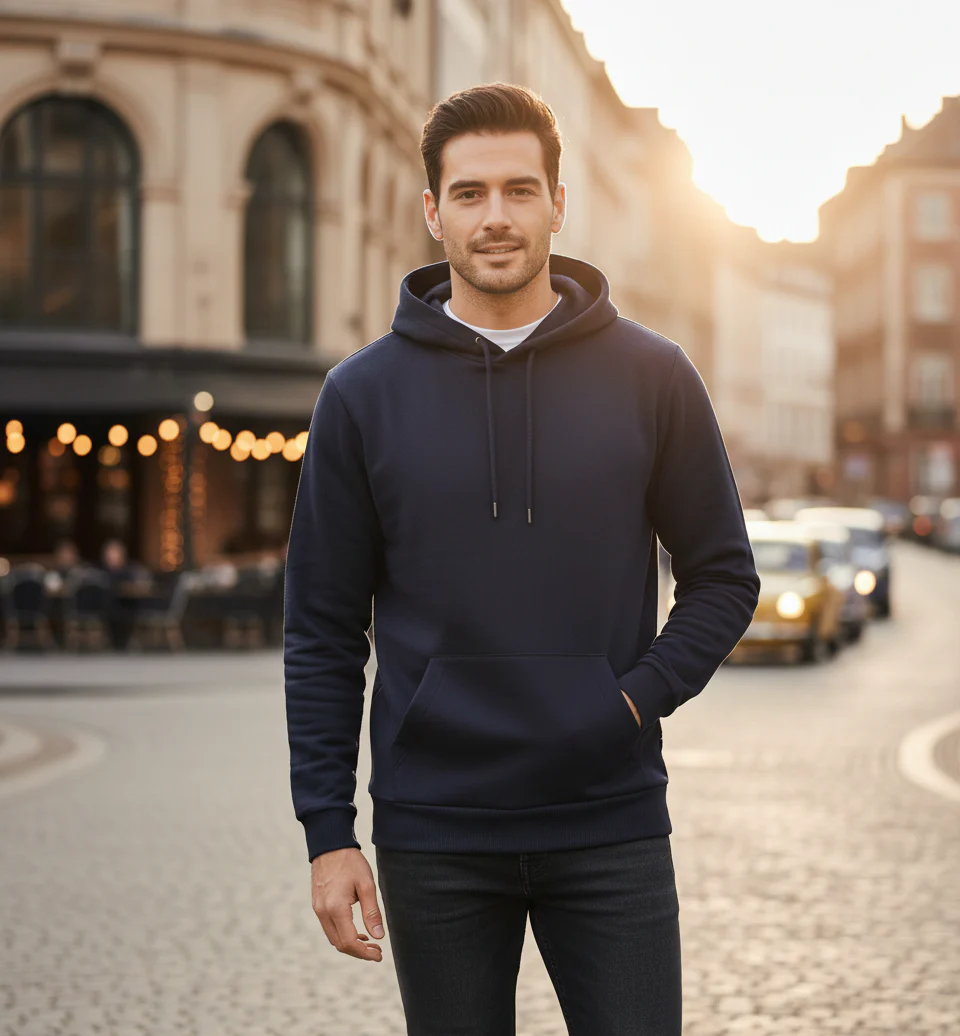 Men Blue Solid Sweatshirt