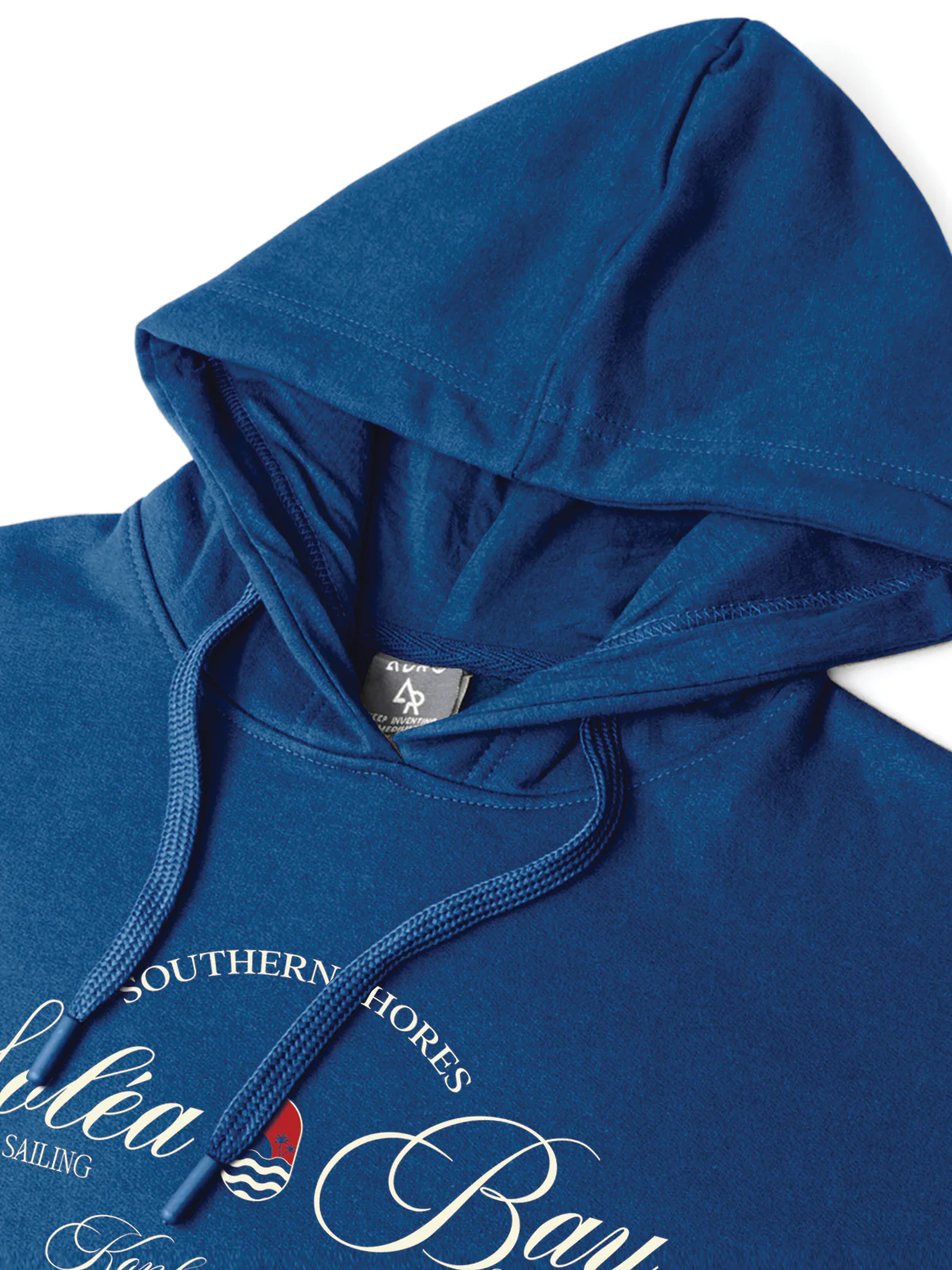 Men Blue Printed Hoodie - Image 3