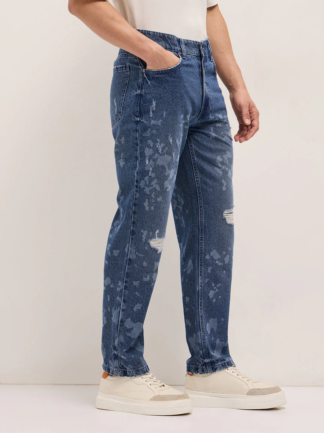 Men Blue Straight Fit Jeans - Image 3