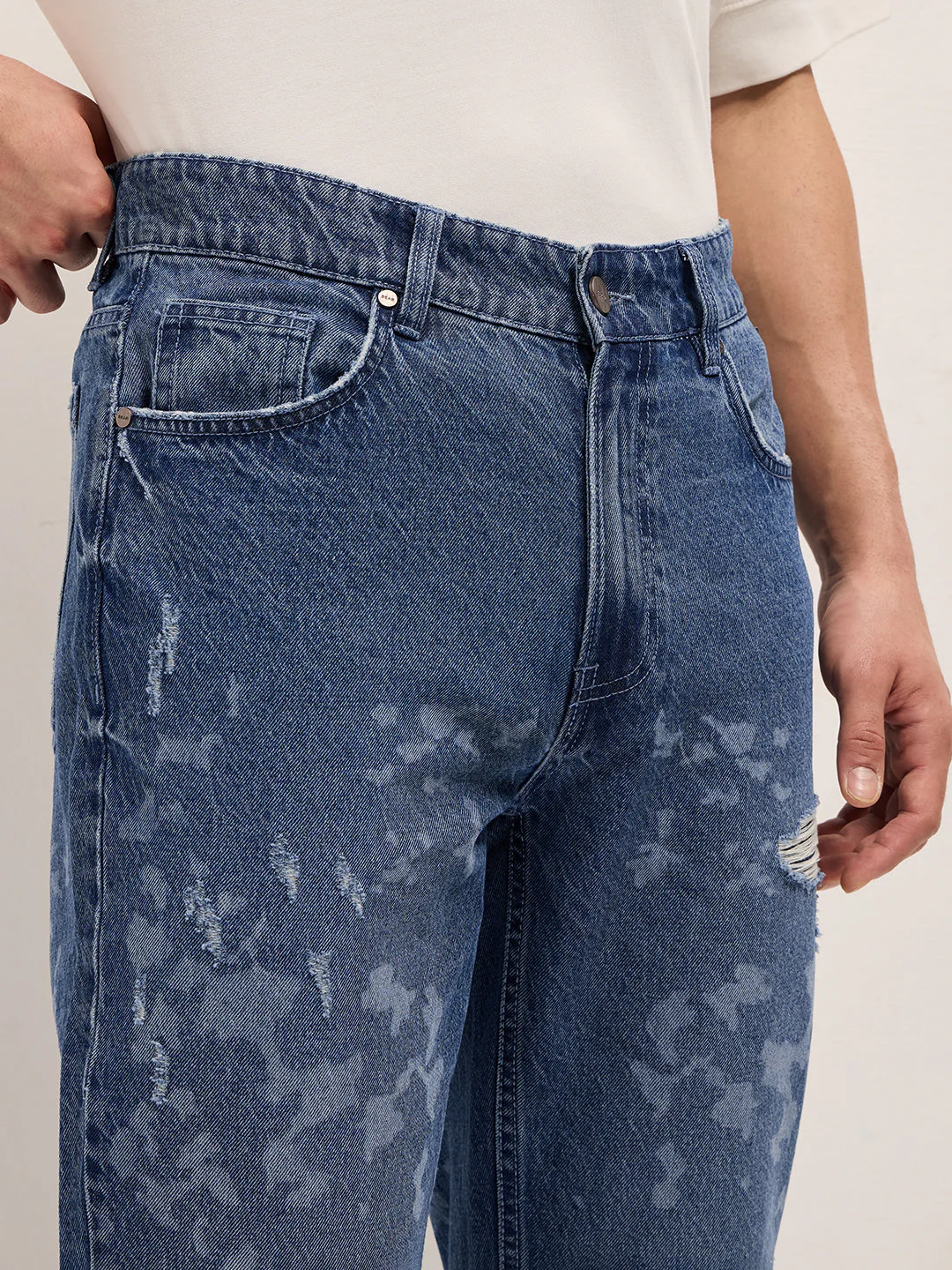 Men Blue Straight Fit Jeans - Image 5