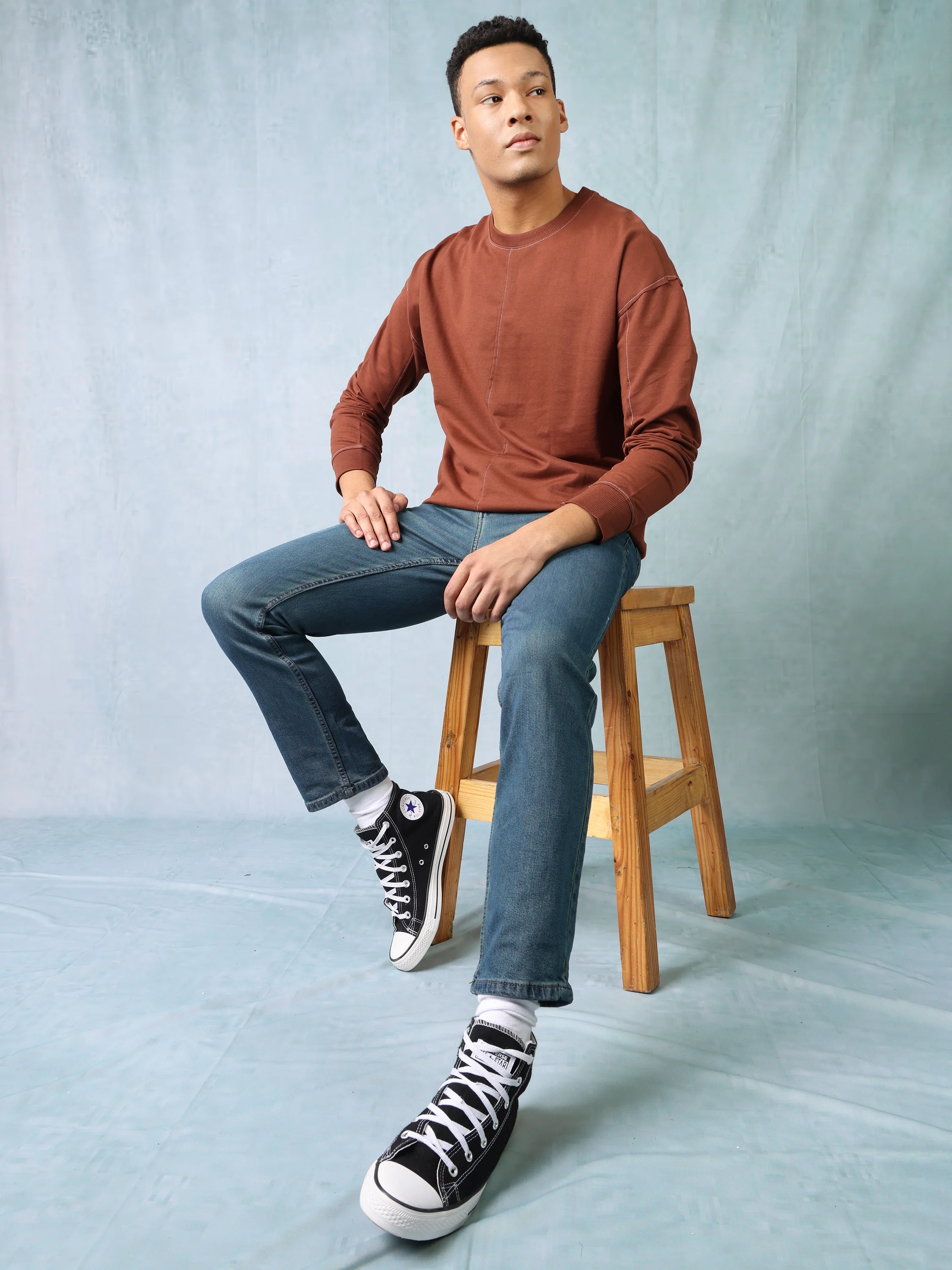 Men Blue Straight Fit Jeans - Image 2