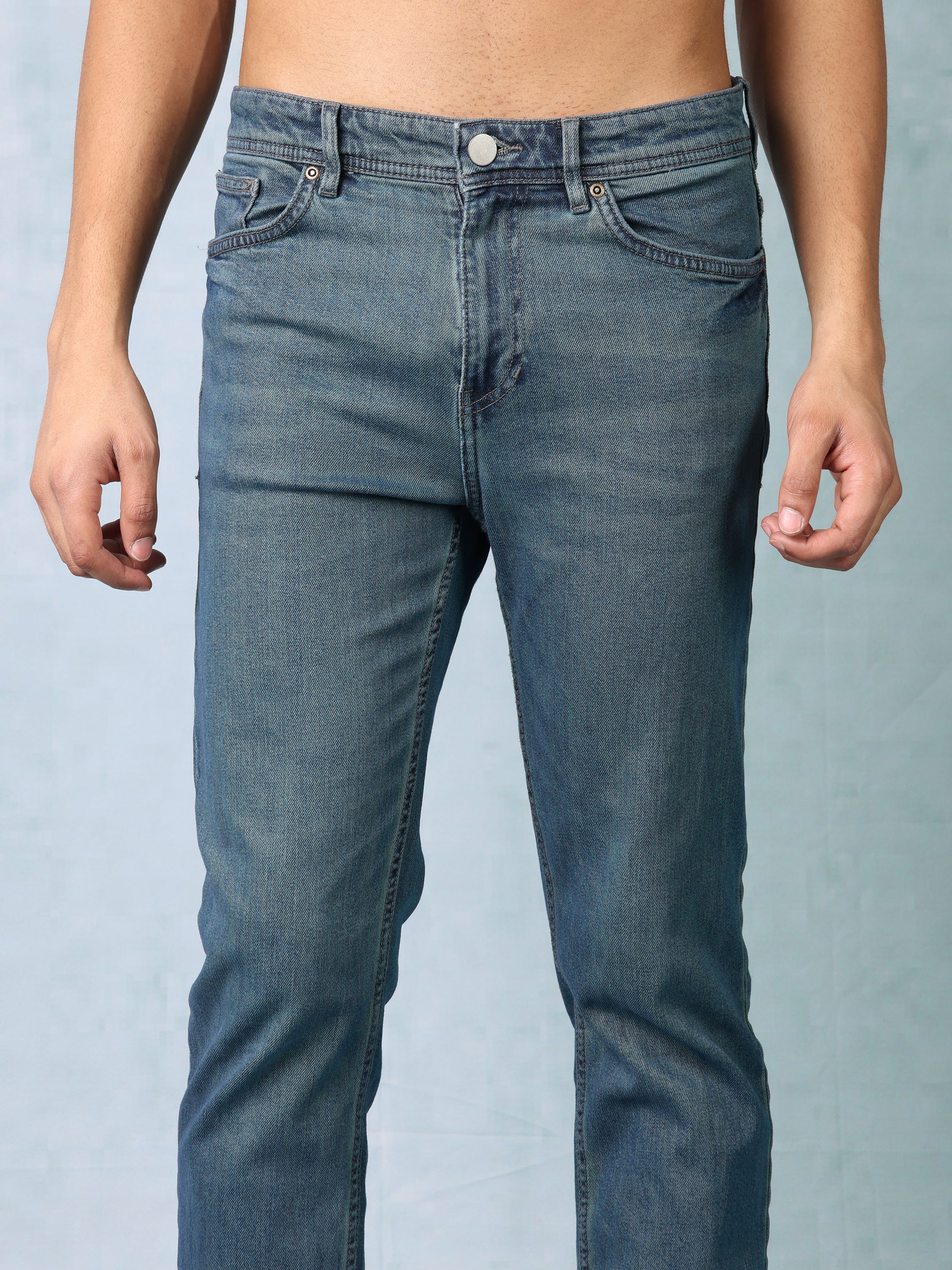 Men Blue Straight Fit Jeans - Image 6