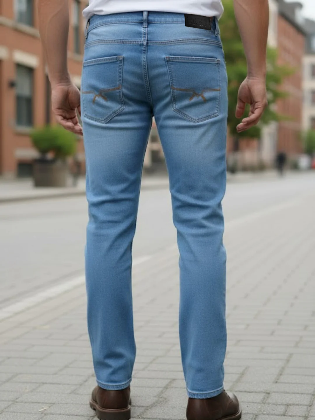 Men Blue Straight Fit Jeans - Image 2