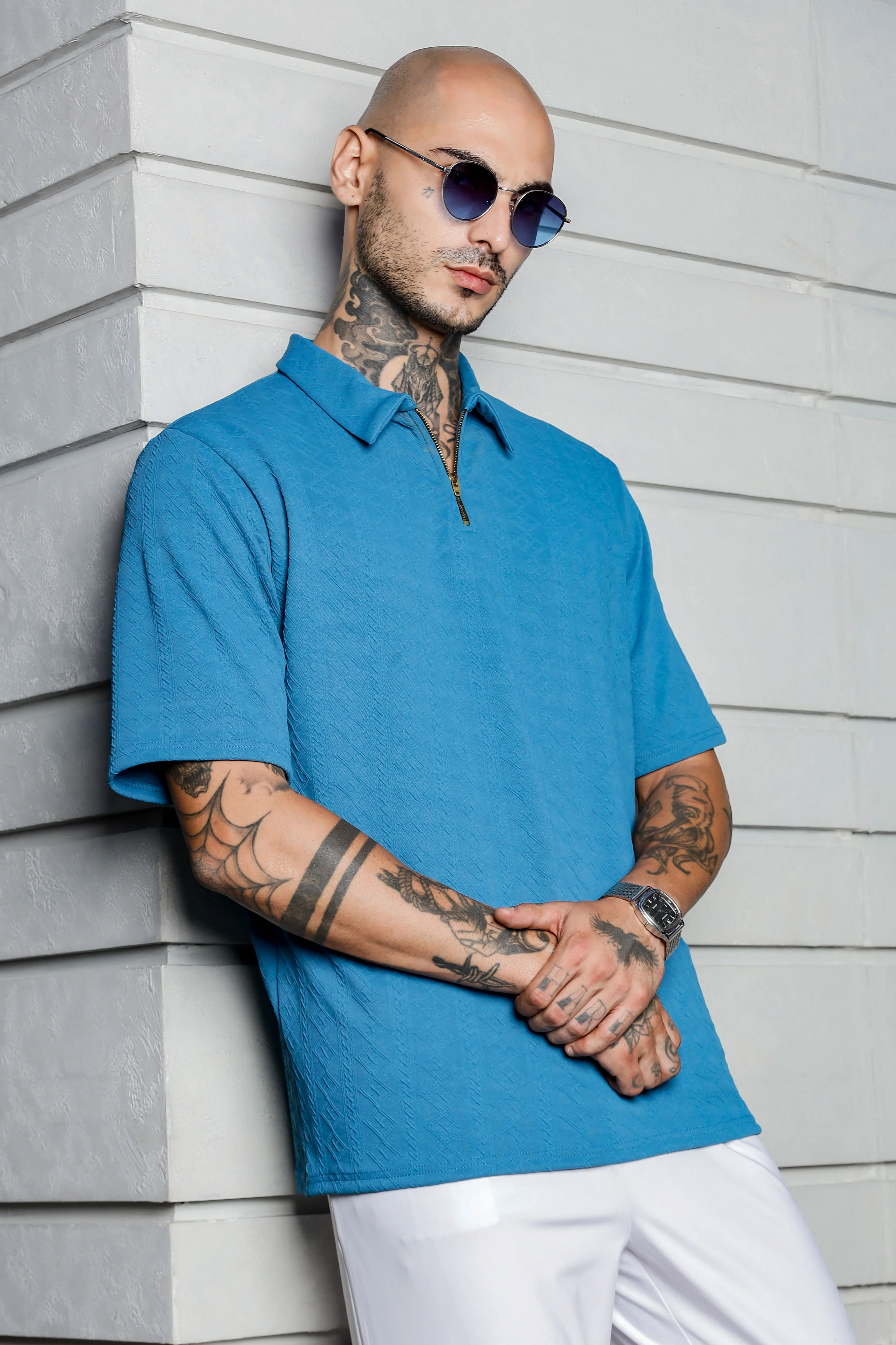 Men Blue Streetwear T-shirt - Image 2
