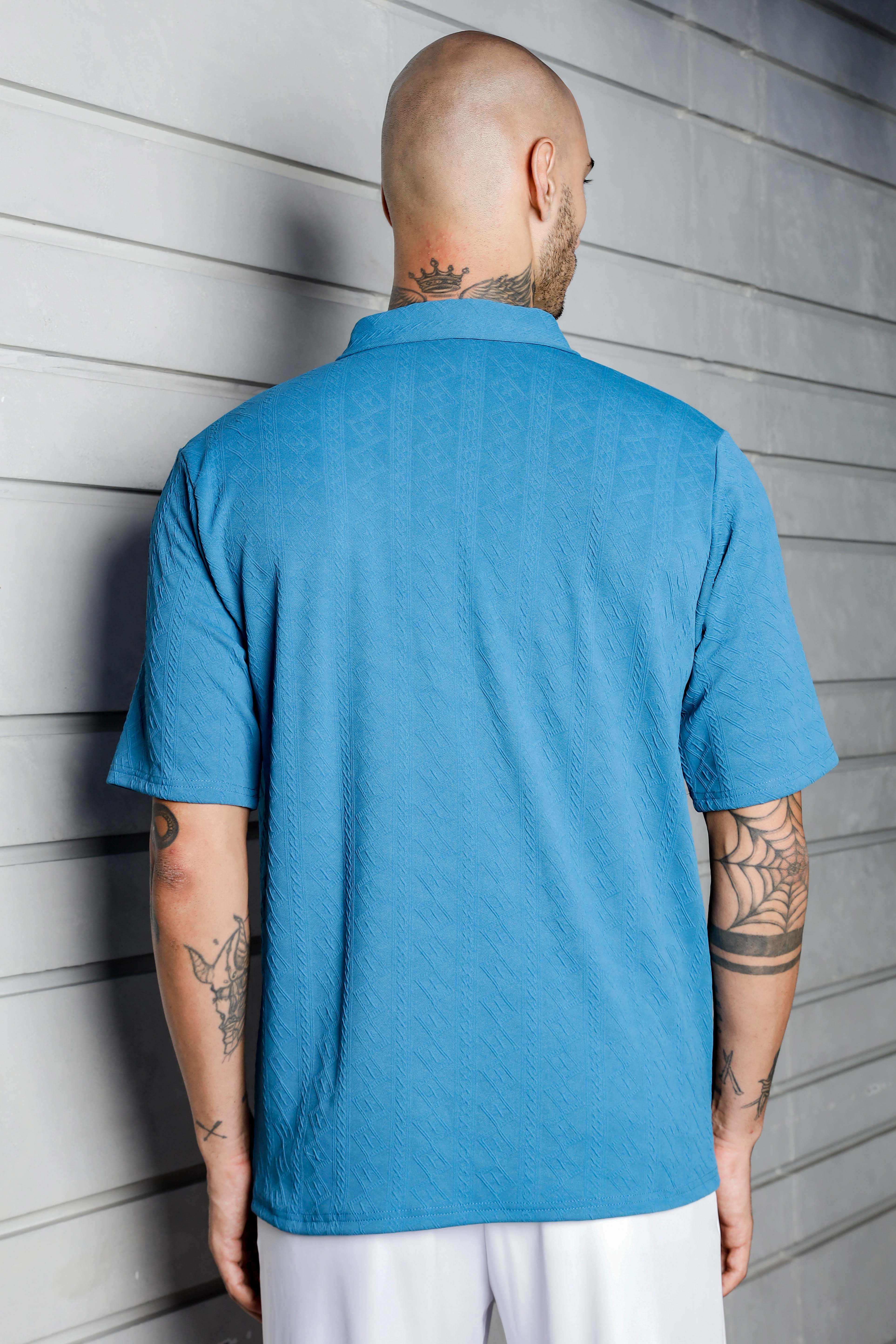 Men Blue Streetwear T-shirt - Image 3