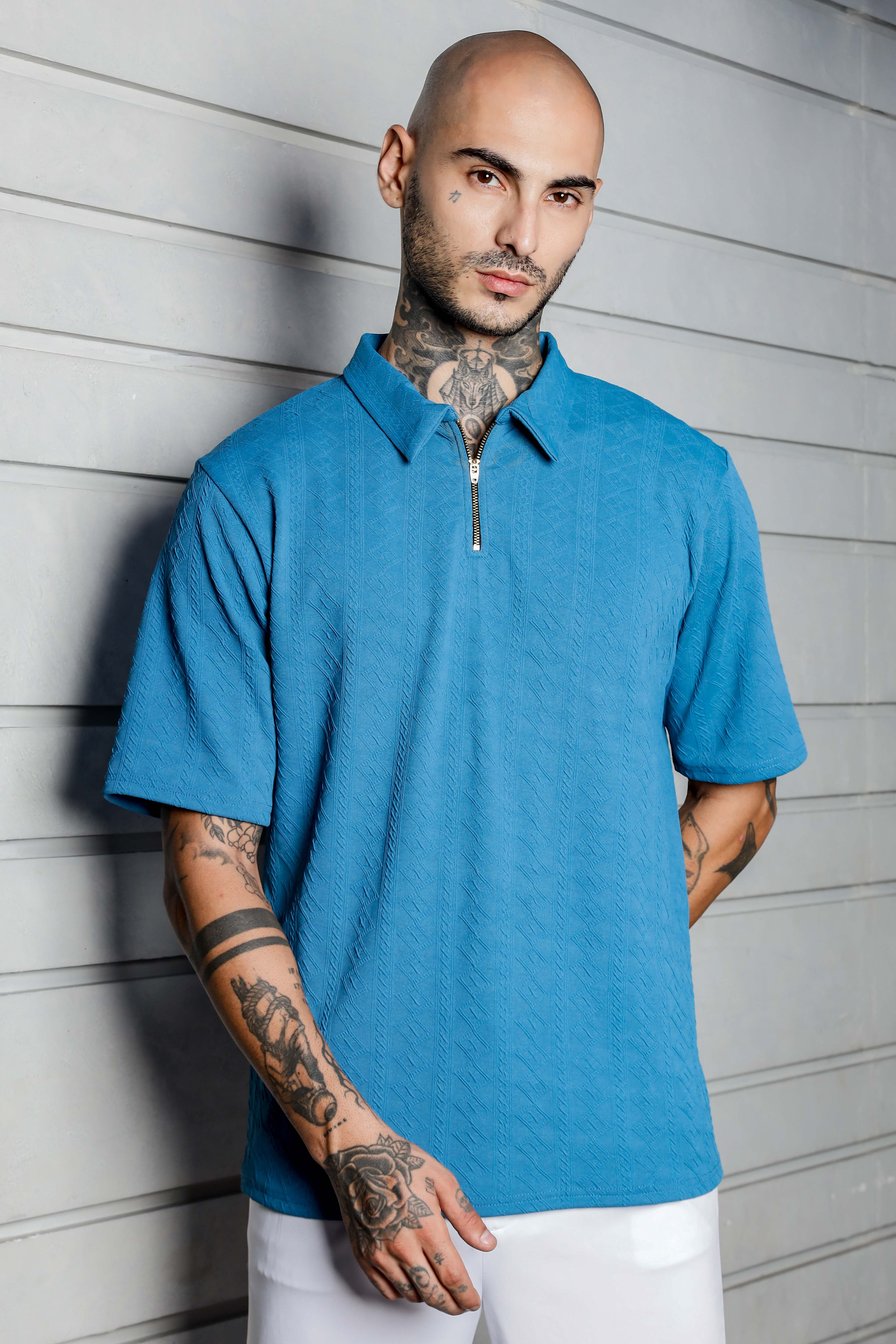 Men Blue Streetwear T-shirt - Image 5