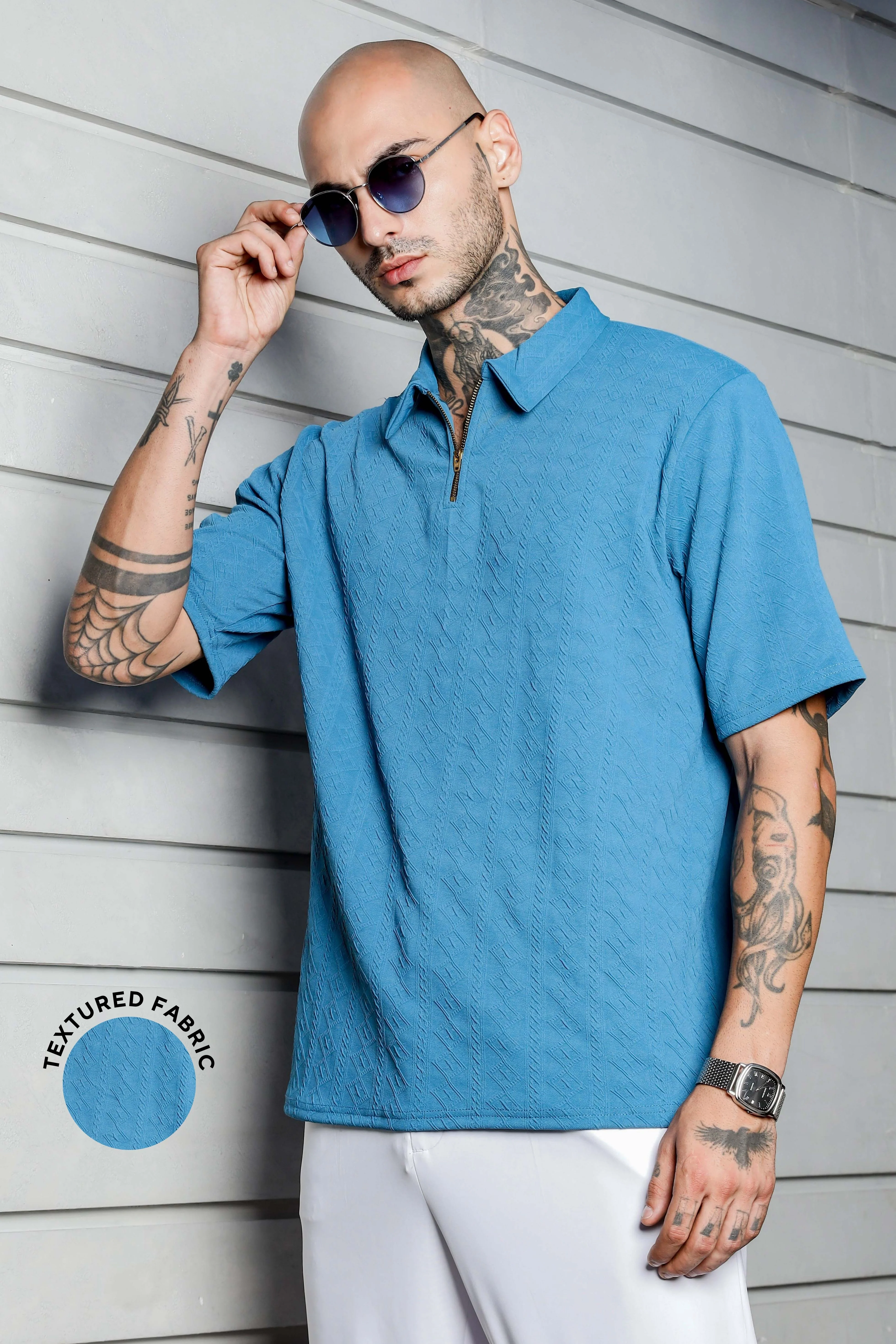 Men Blue Streetwear T-shirt - Image 6