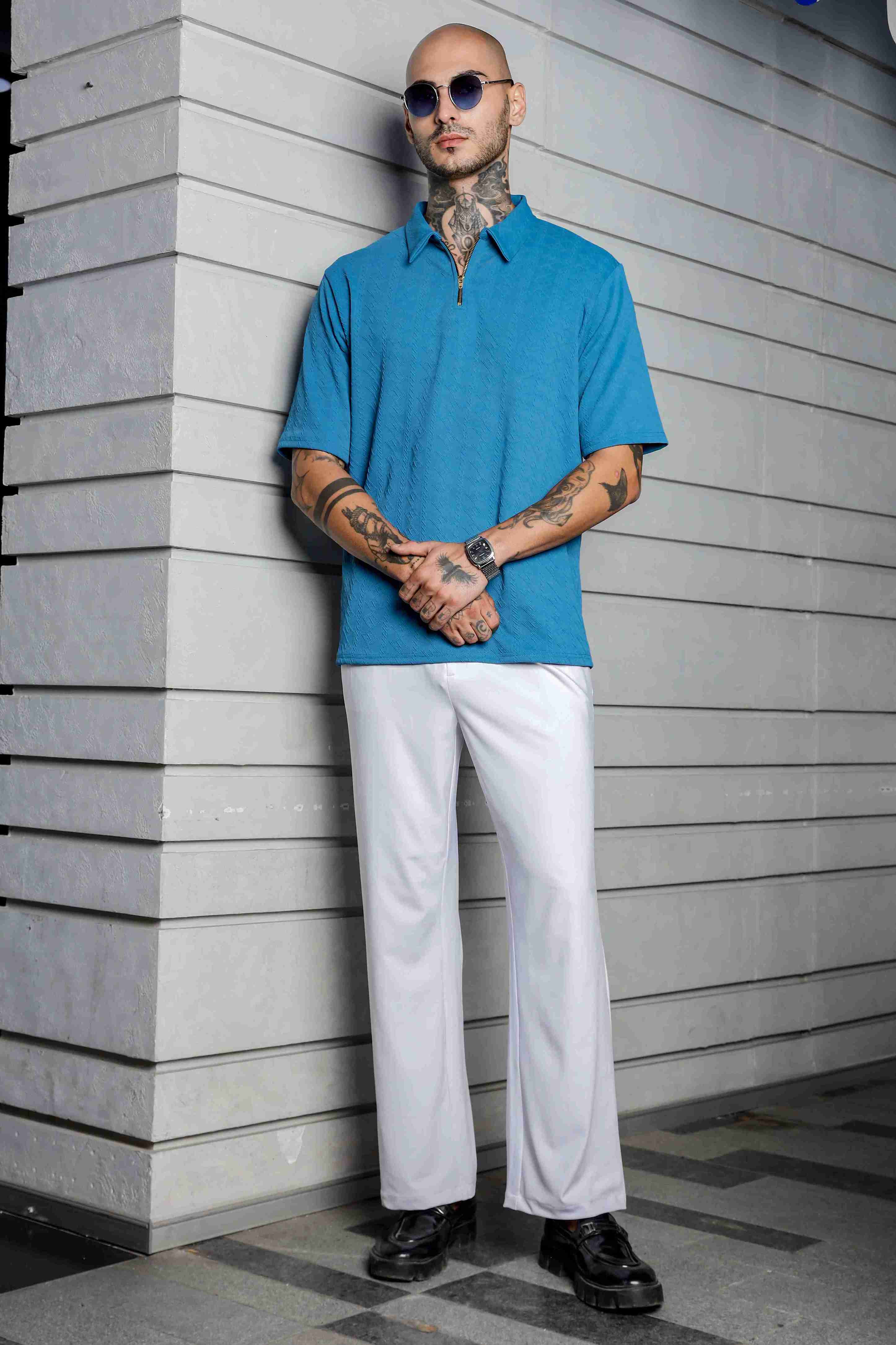 Men Blue Streetwear T-shirt - Image 7