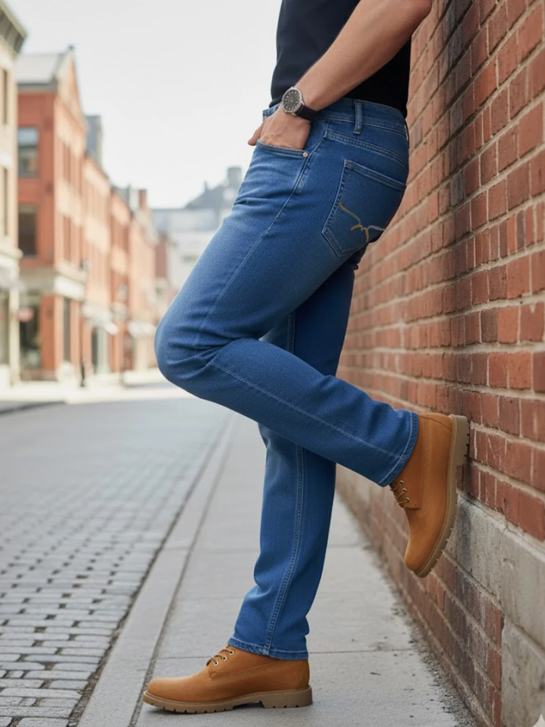 Men Blue Stretchable Jeans - Image 5