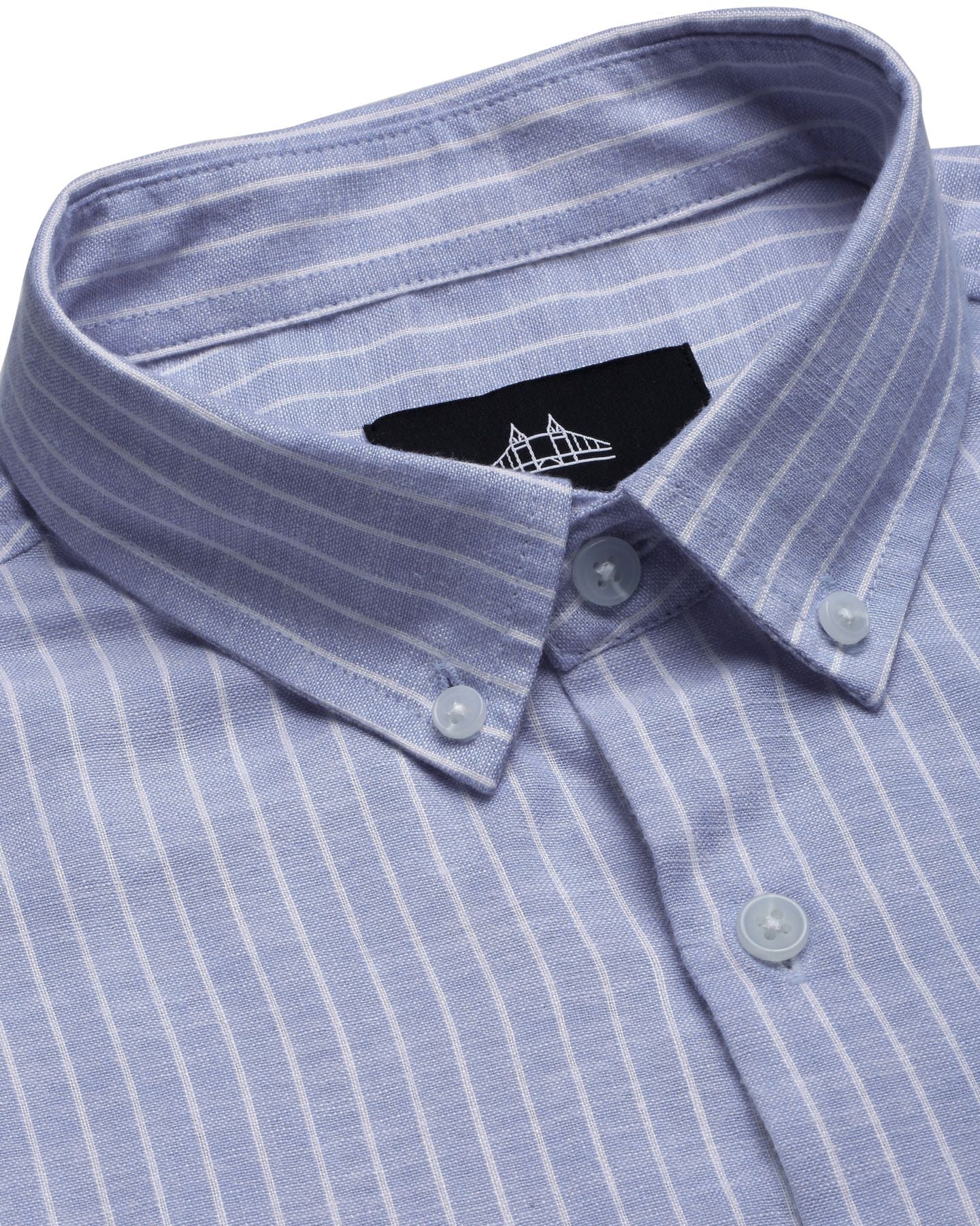 Men Blue Striped Shirt - Image 9