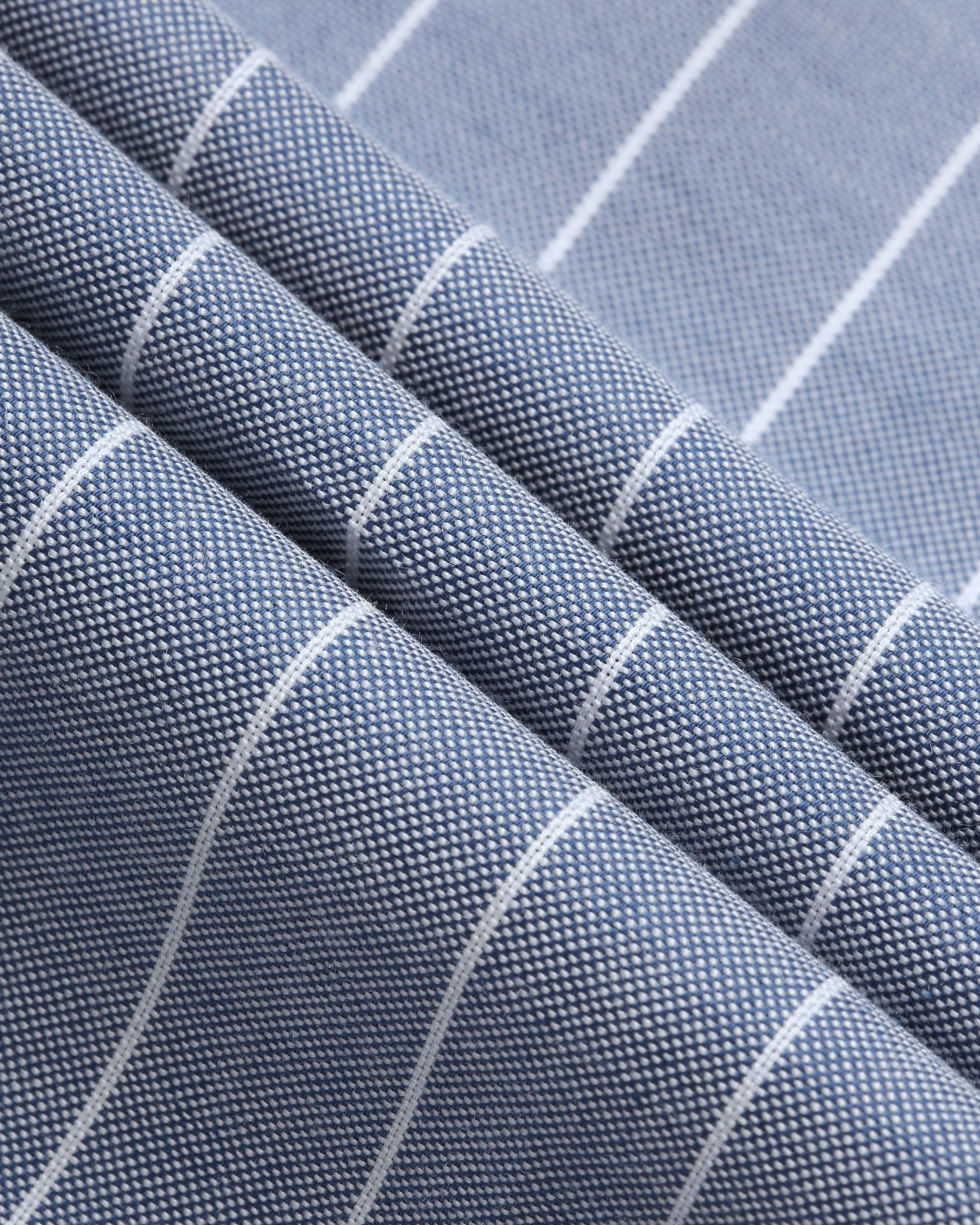 Men Blue Striped Shirt - Image 7