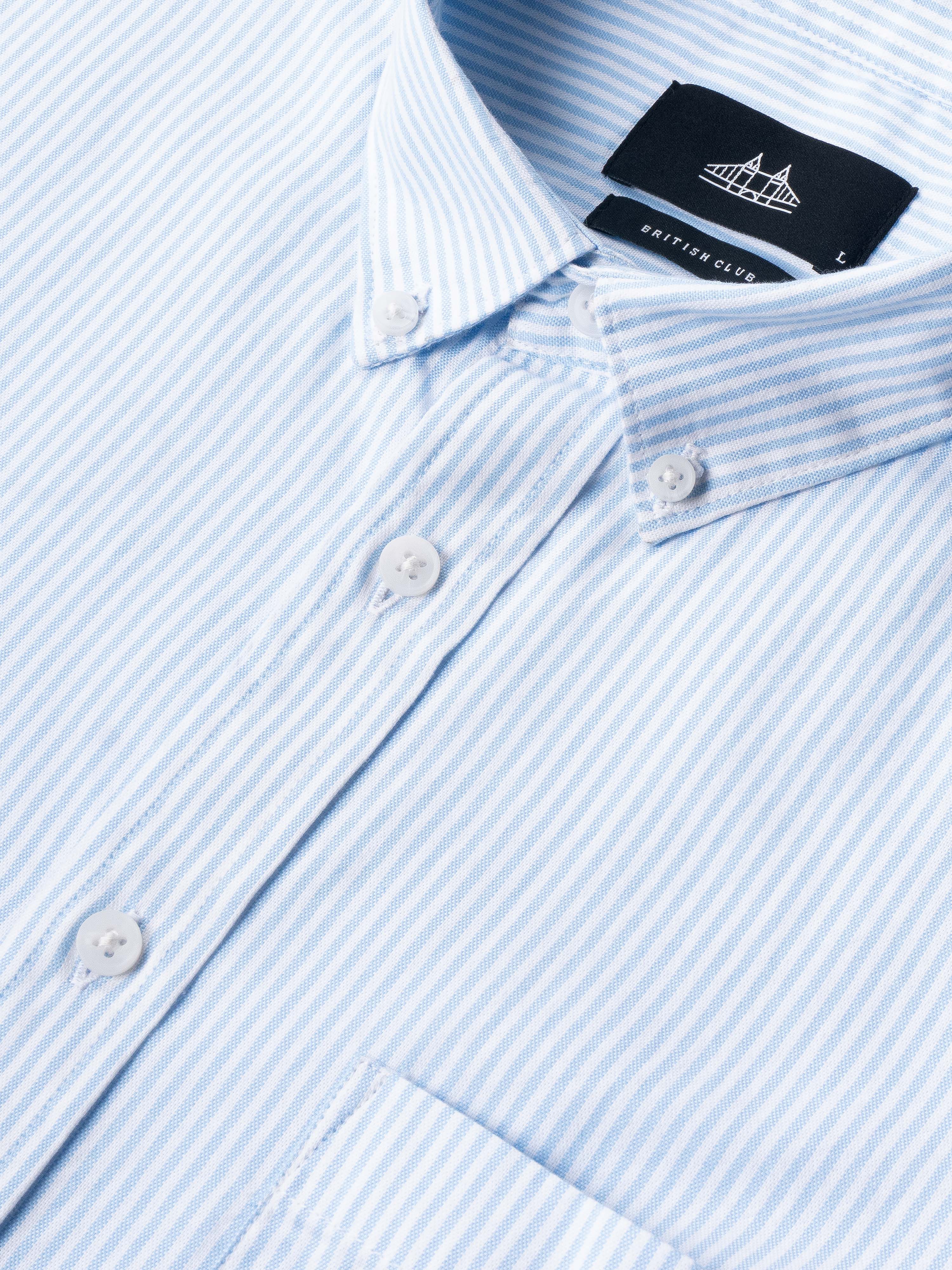 Men Blue Striped Shirt - Image 5