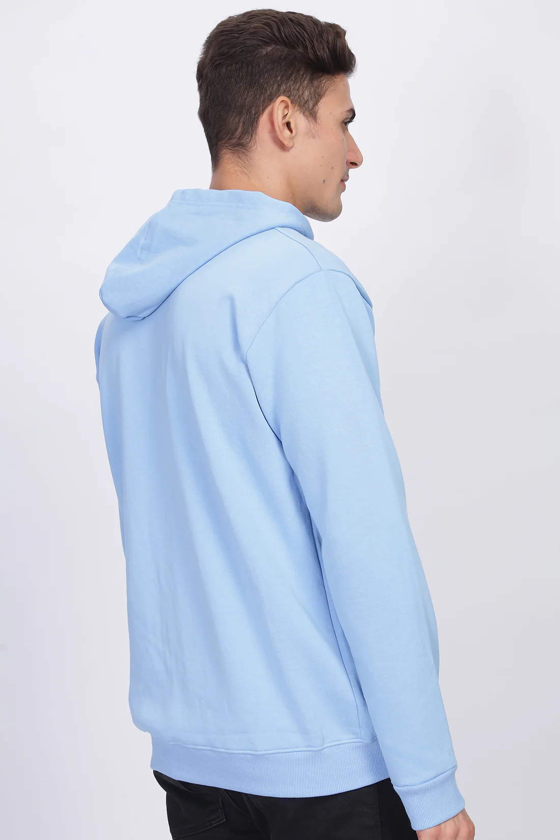 Men Blue Sweatshirt With Zipper Hoodies - Image 2