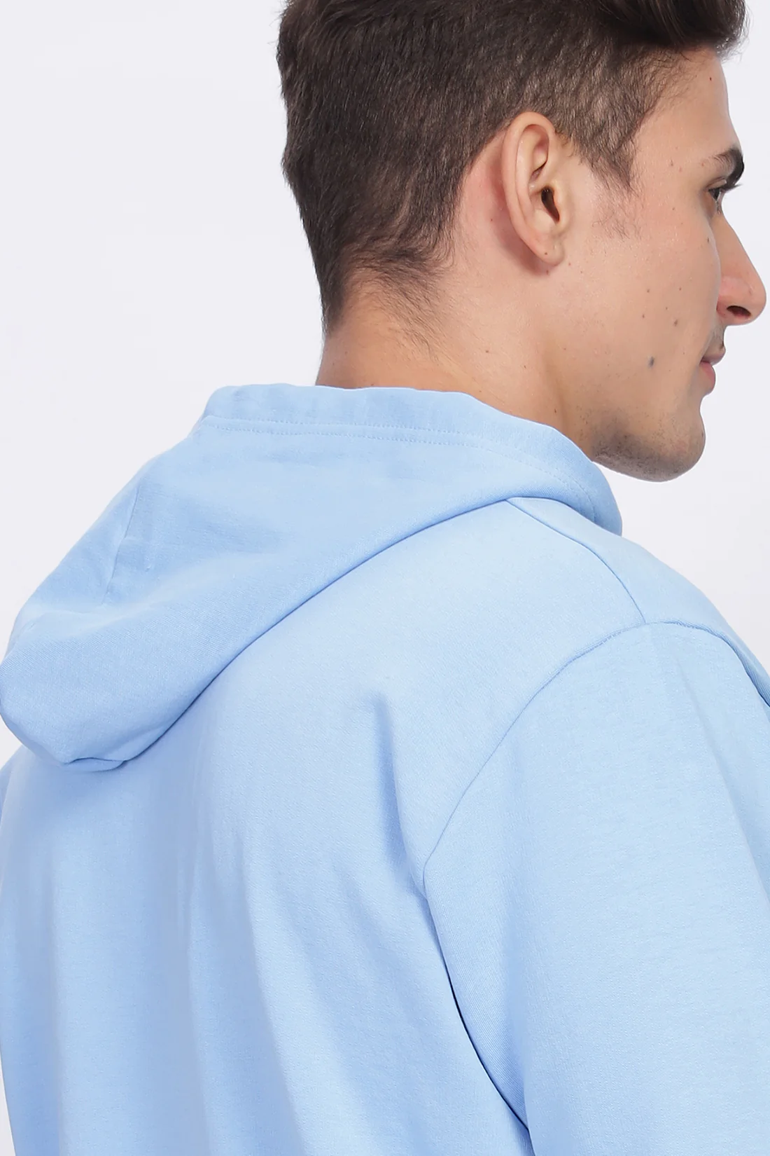 Men Blue Sweatshirt With Zipper Hoodies - Image 3
