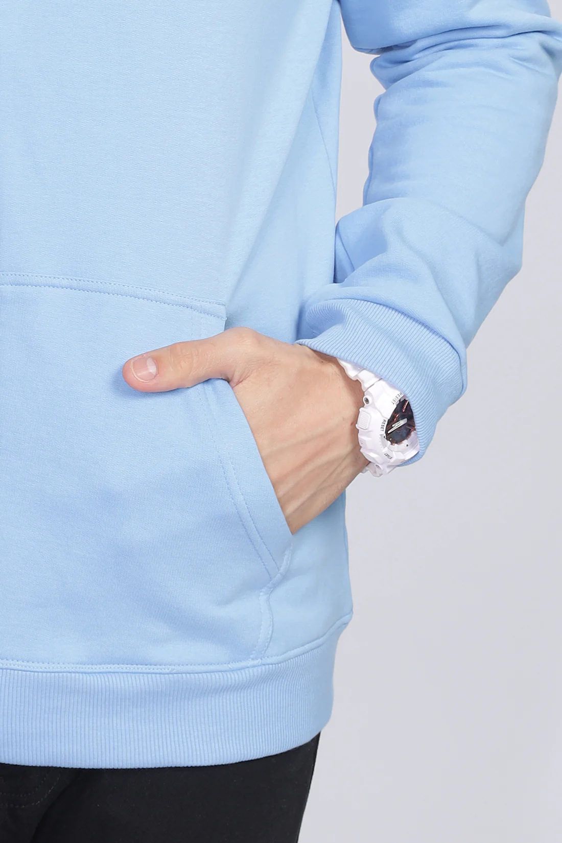 Men Blue Sweatshirt With Zipper Hoodies - Image 6