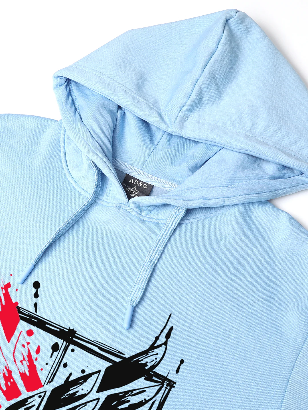 Men Blue Printed Hoodie - Image 5
