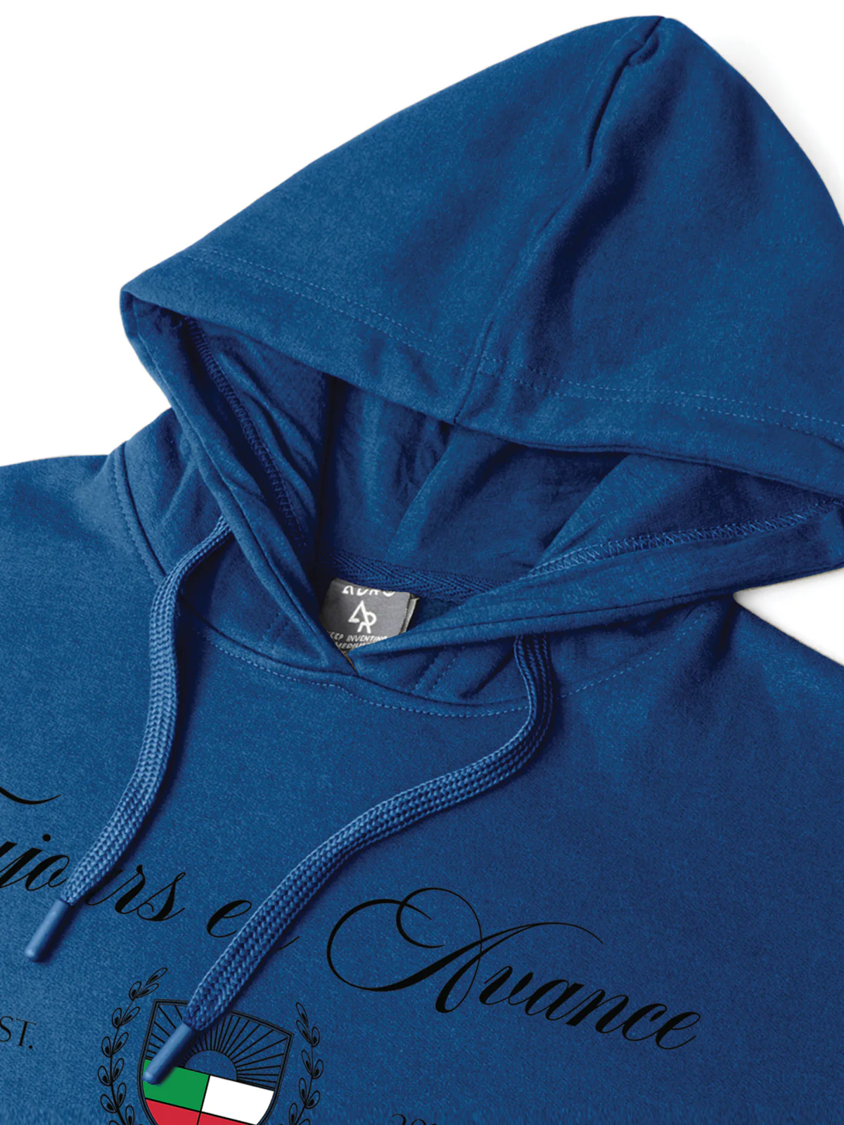 Men Blue Printed Hoodie - Image 4