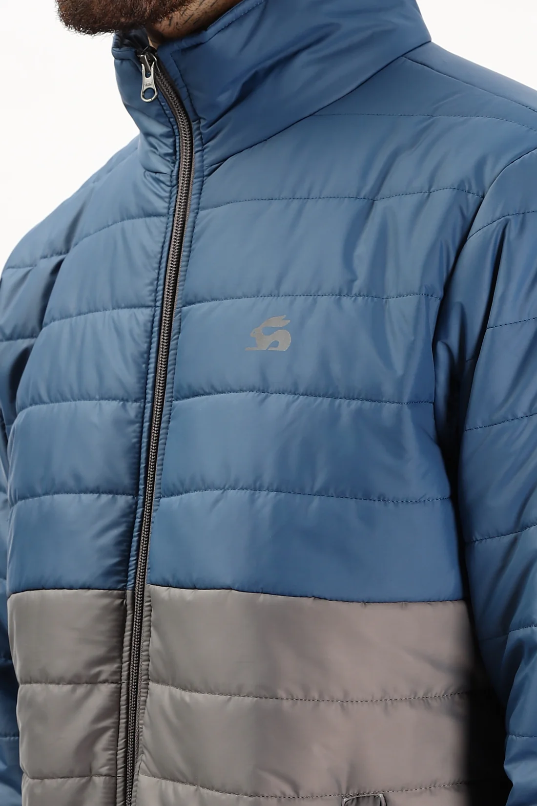 Men Blue Winter Ready Bomber Jacket - Image 4