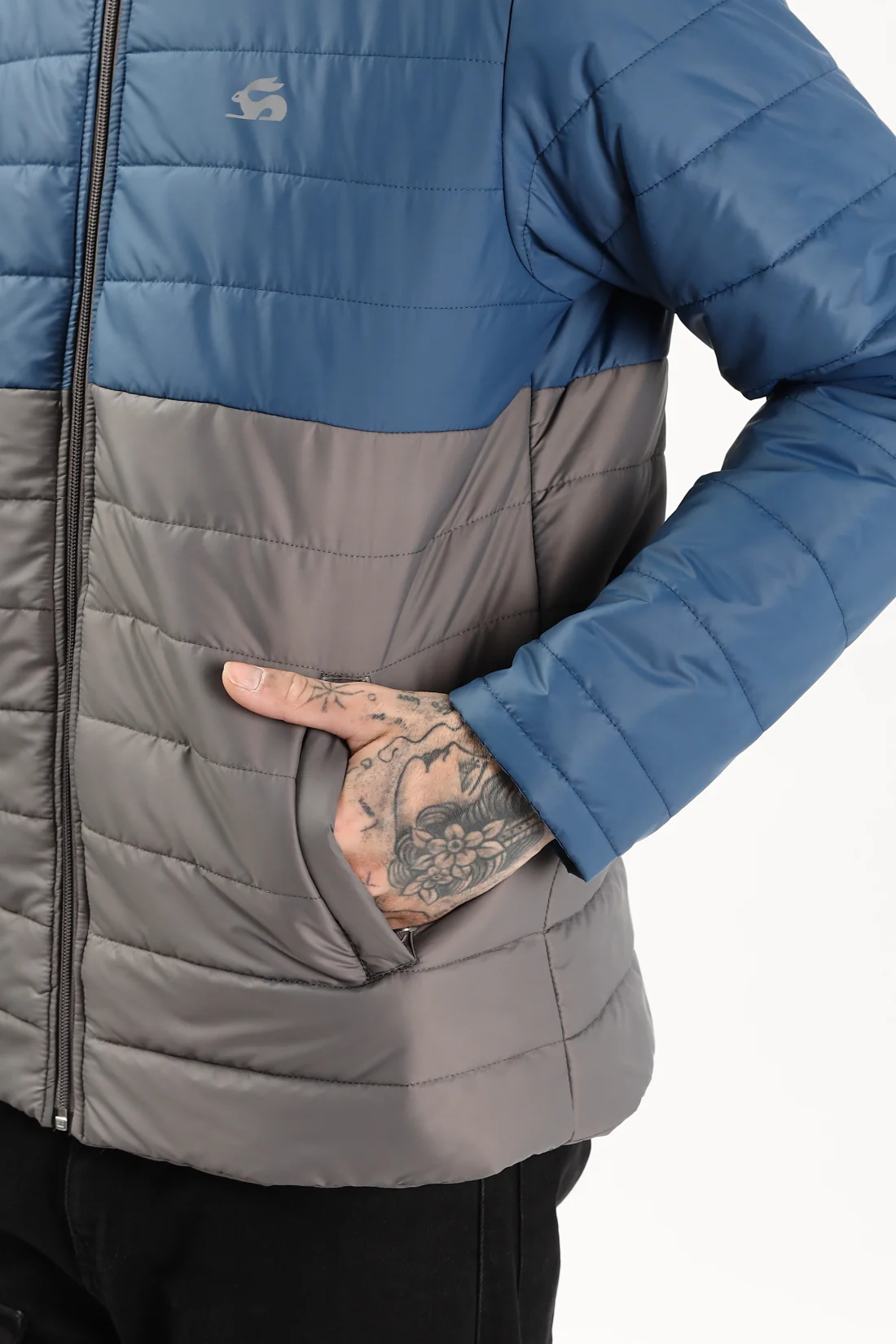 Men Blue Winter Ready Bomber Jacket - Image 5