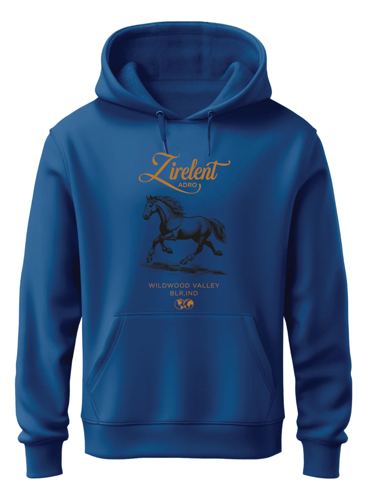 Men Blue Printed Hoodie - Image 4