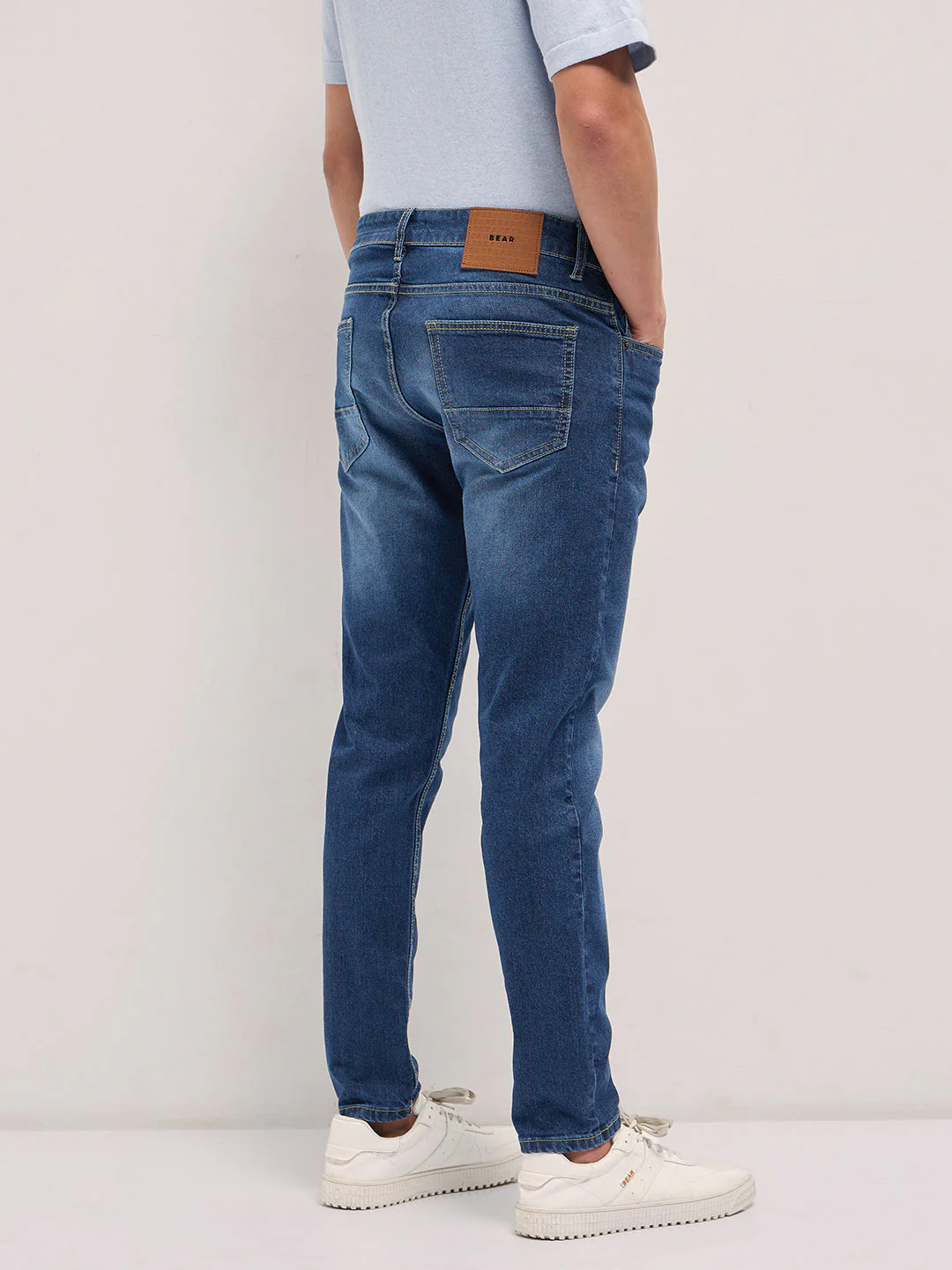 Men BlueMid Fade Mid-Rise Skinny Fit Jeans - Image 2