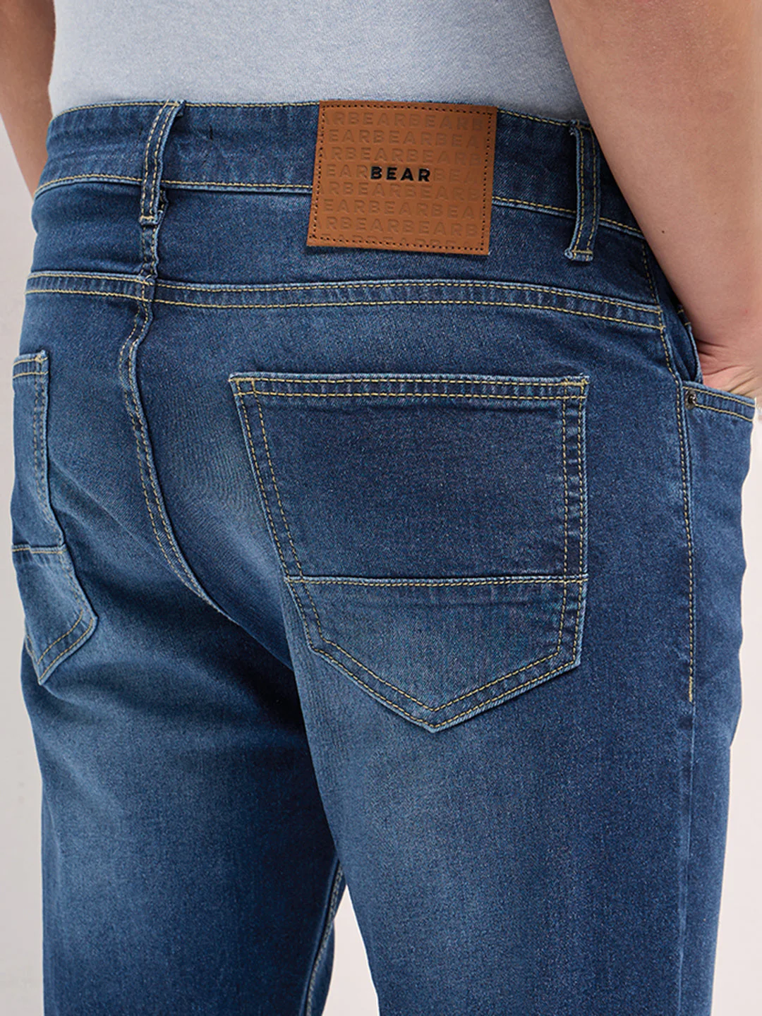 Men BlueMid Fade Mid-Rise Skinny Fit Jeans - Image 6