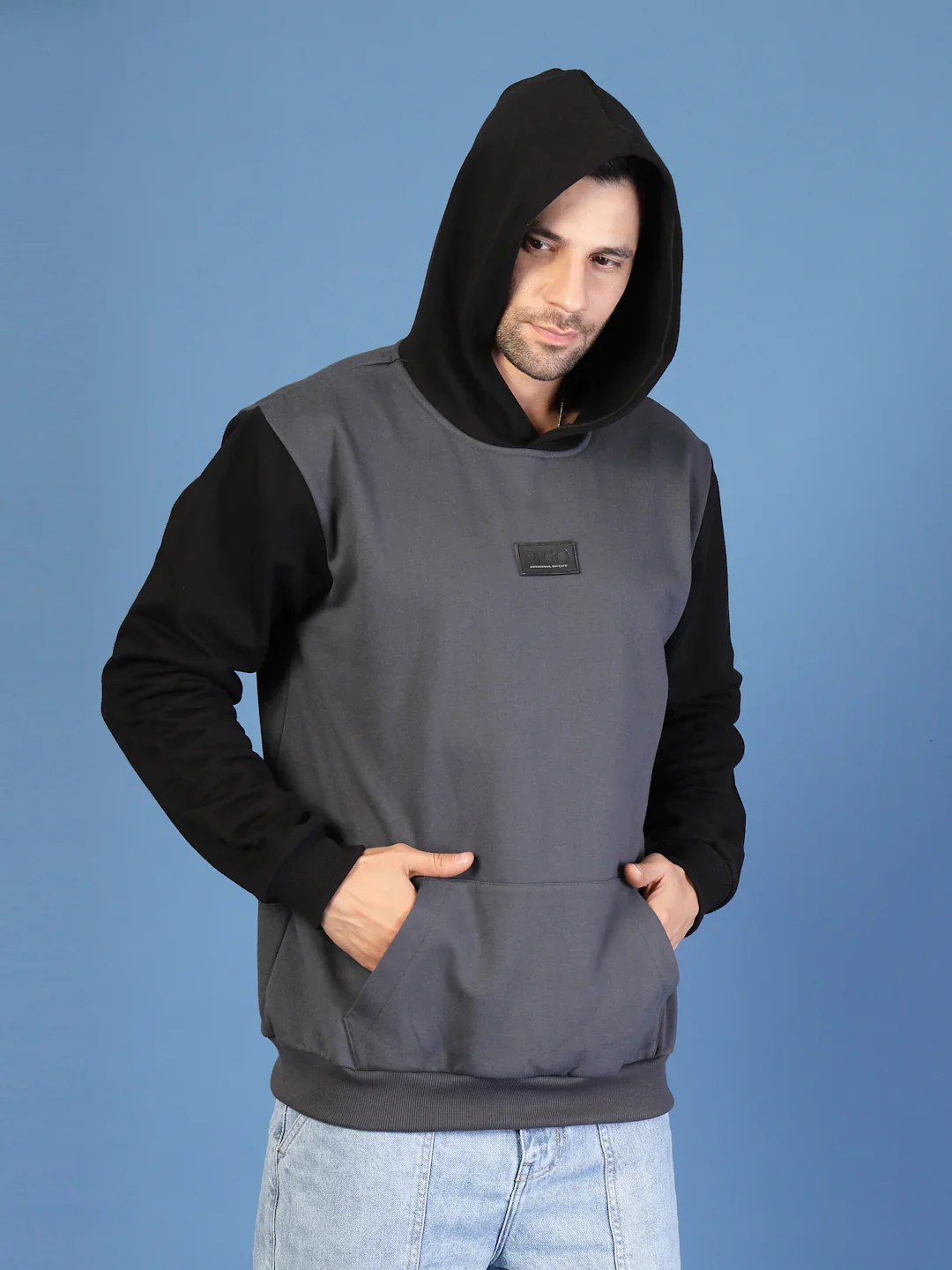 Men Bold Colorblocked Oversized Hoodie - Image 2
