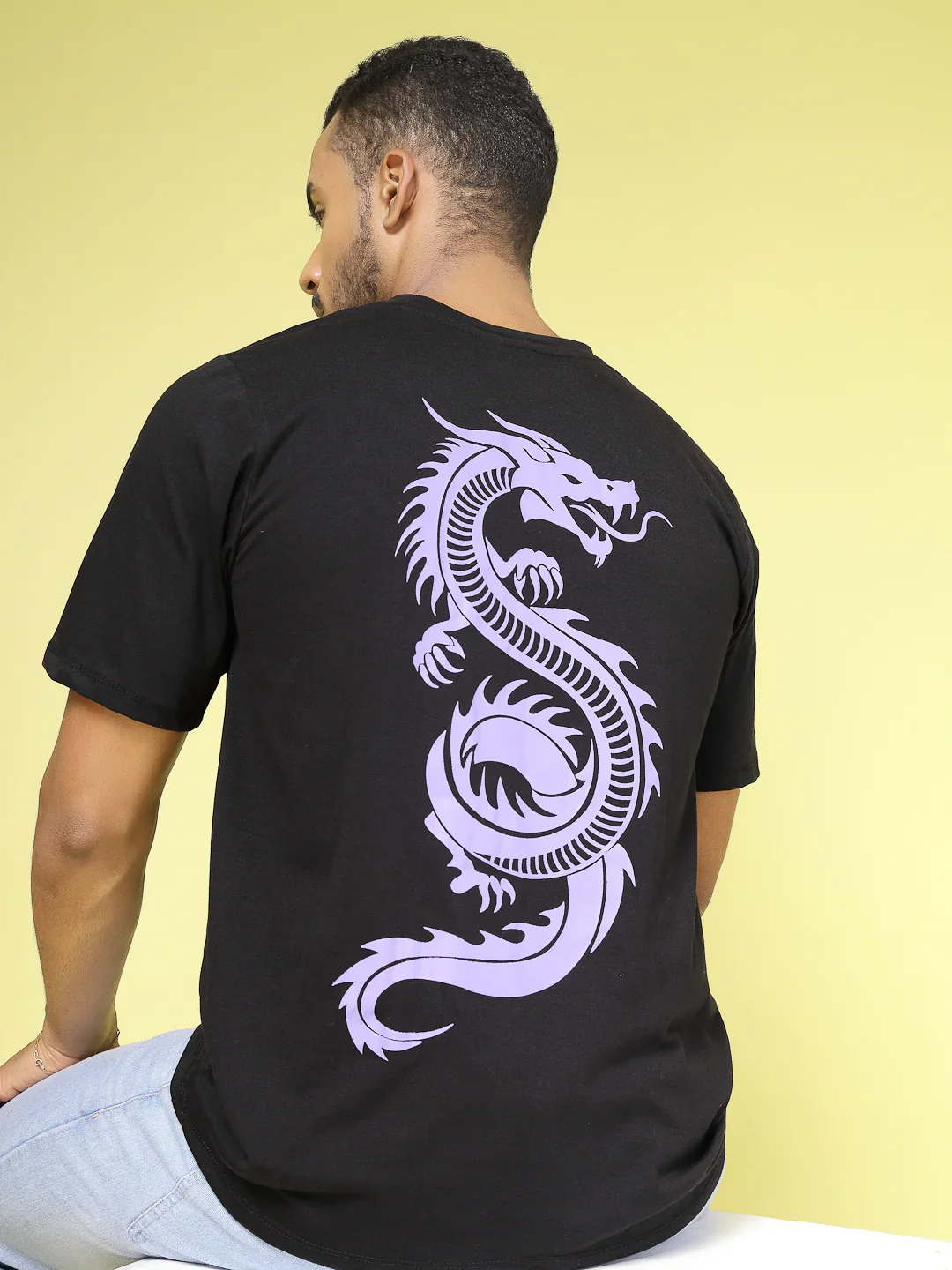 Men Bold Print Cotton Fabric Jersey Oversized Tshirt - Image 2