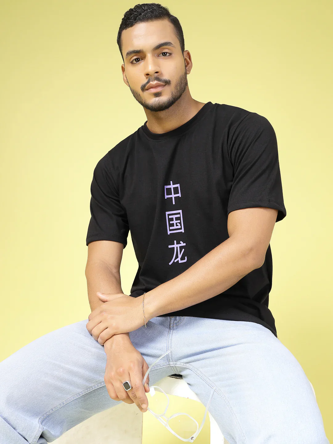Men Bold Print Cotton Fabric Jersey Oversized Tshirt - Image 3