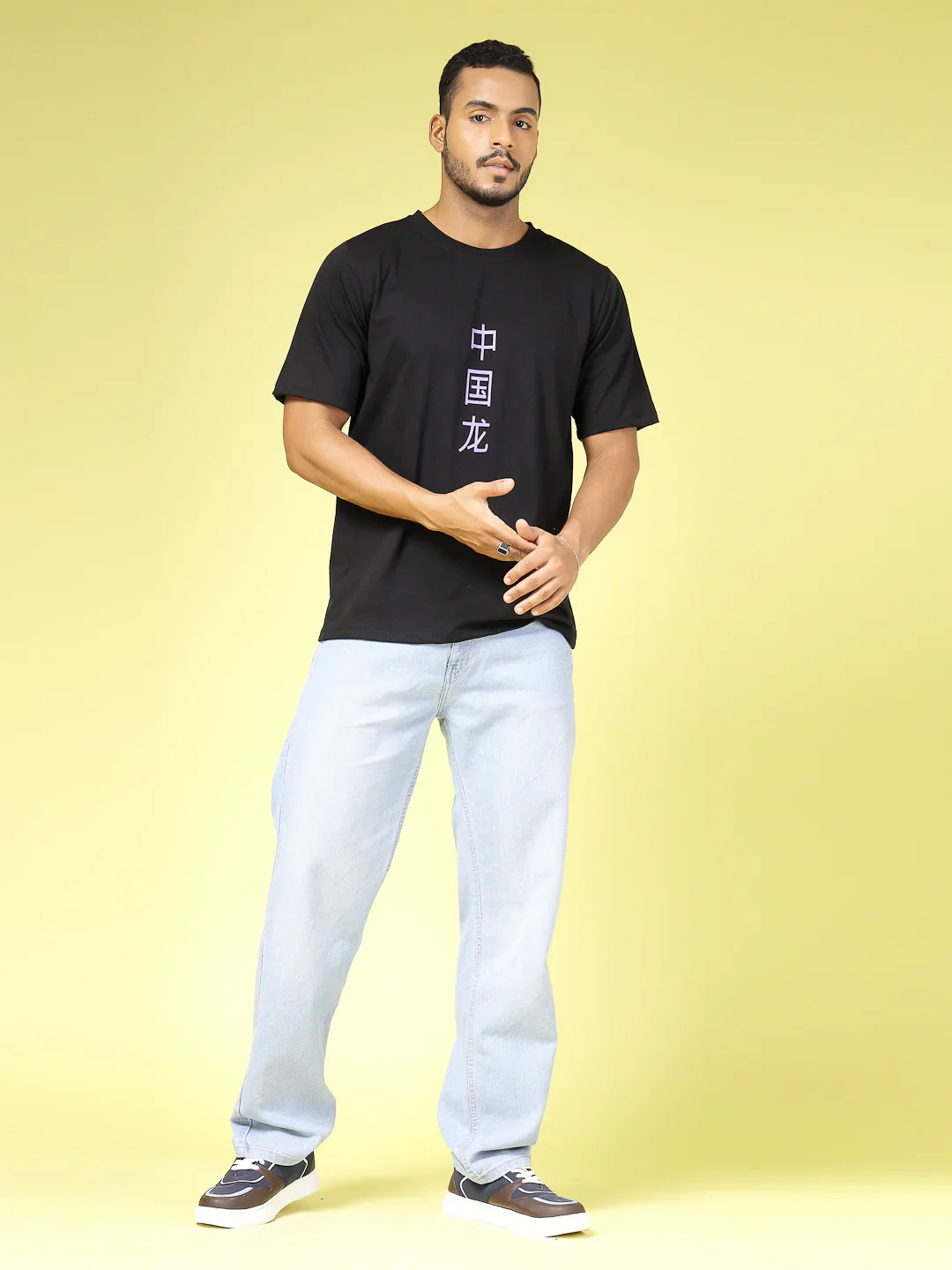 Men Bold Print Cotton Fabric Jersey Oversized Tshirt - Image 4