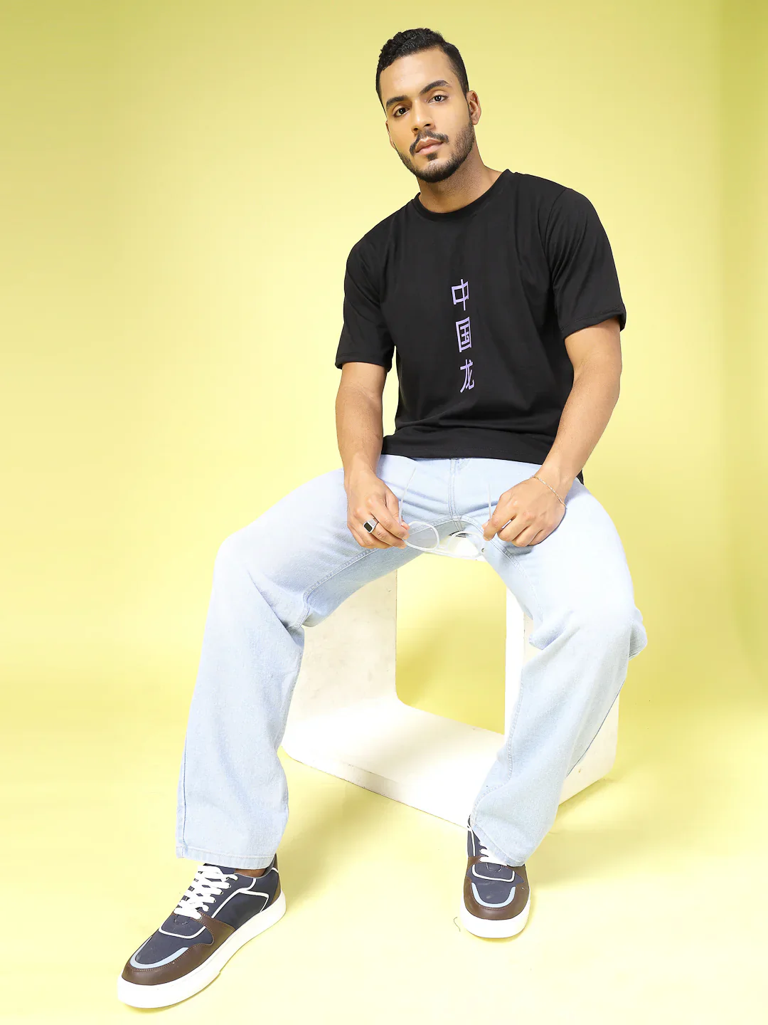 Men Bold Print Cotton Fabric Jersey Oversized Tshirt - Image 5