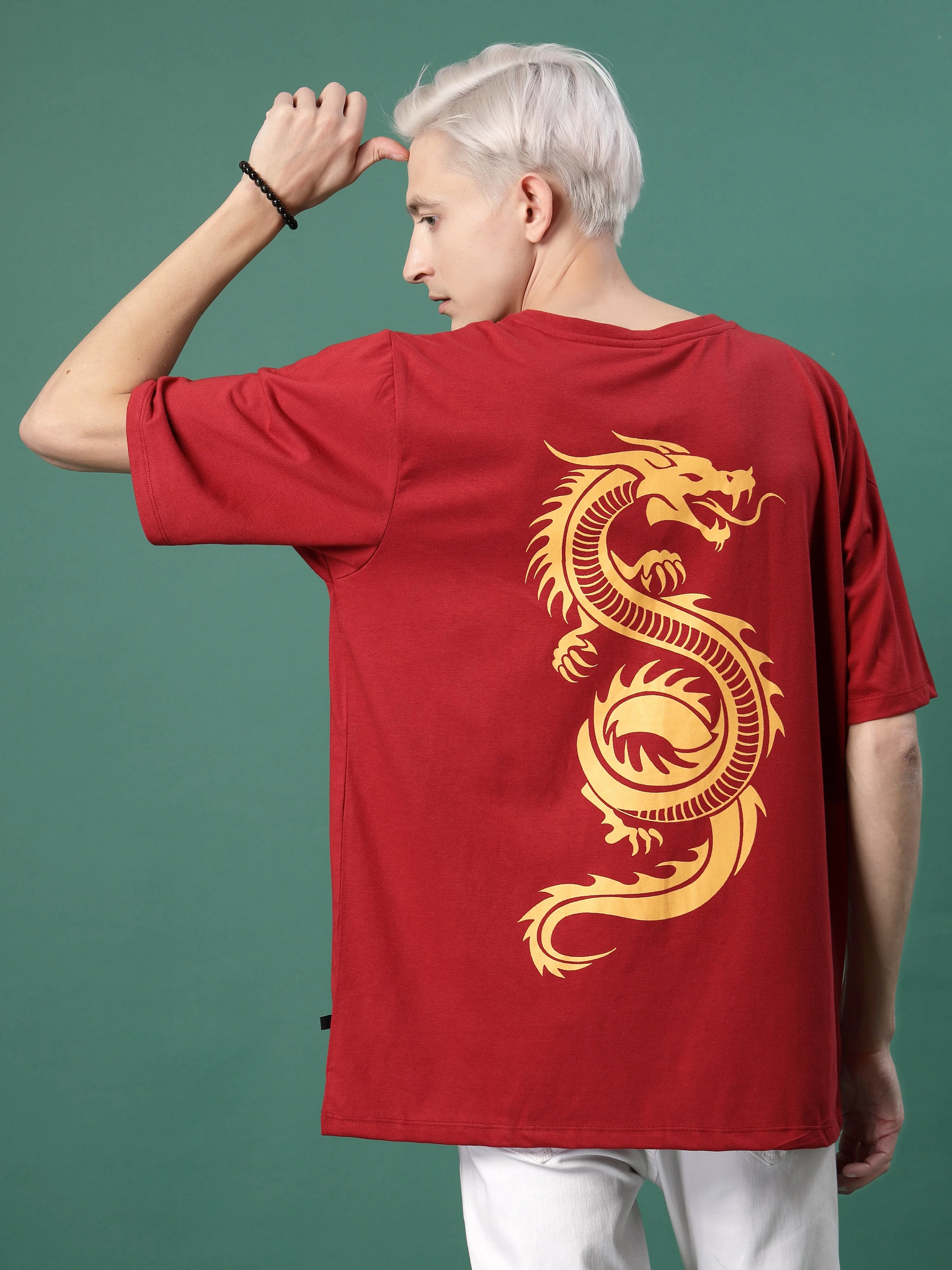 Men Bold Print Cotton Fabric Jersey Oversized Tshirt - Image 4
