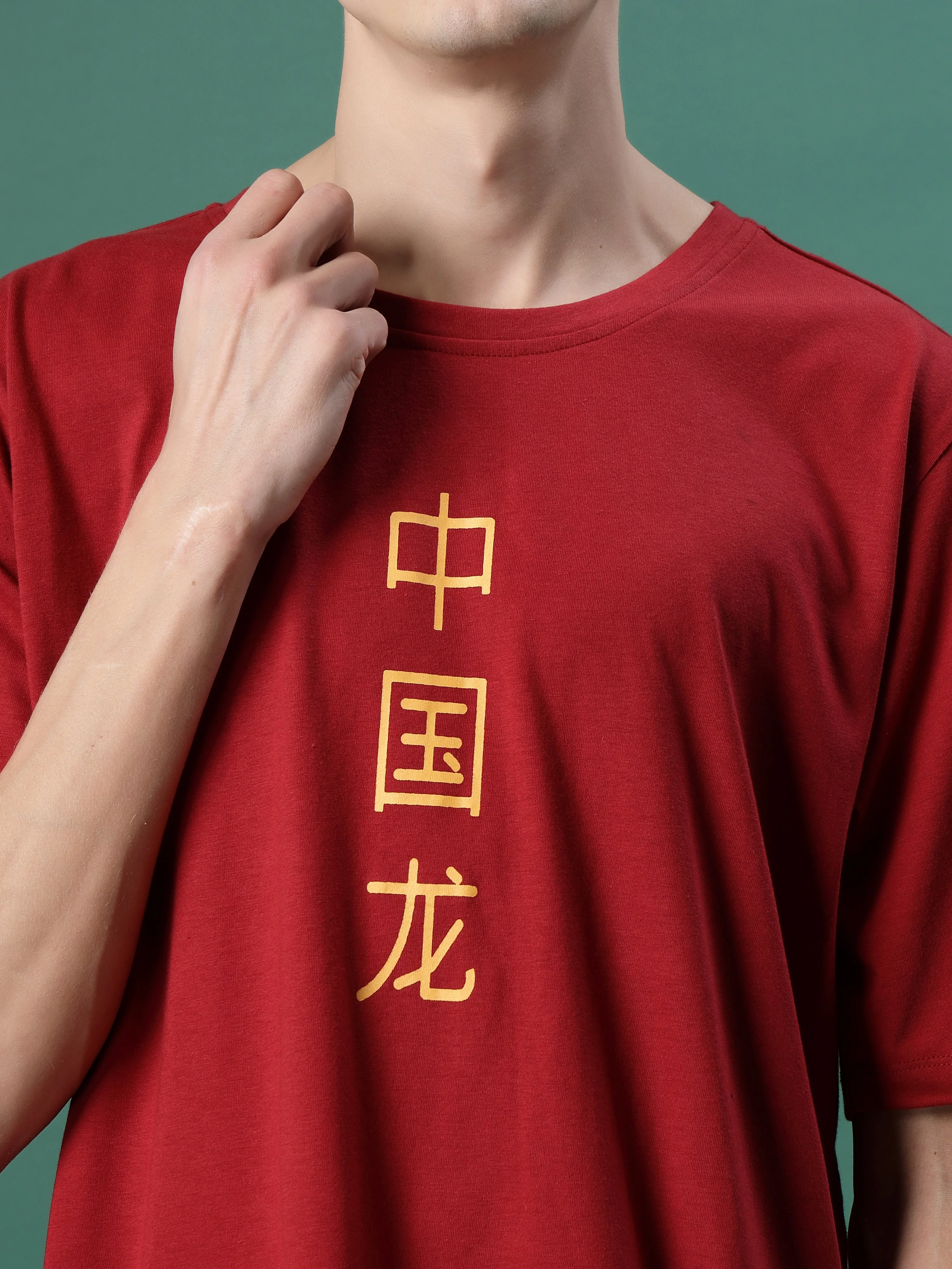 Men Bold Print Cotton Fabric Jersey Oversized Tshirt - Image 5