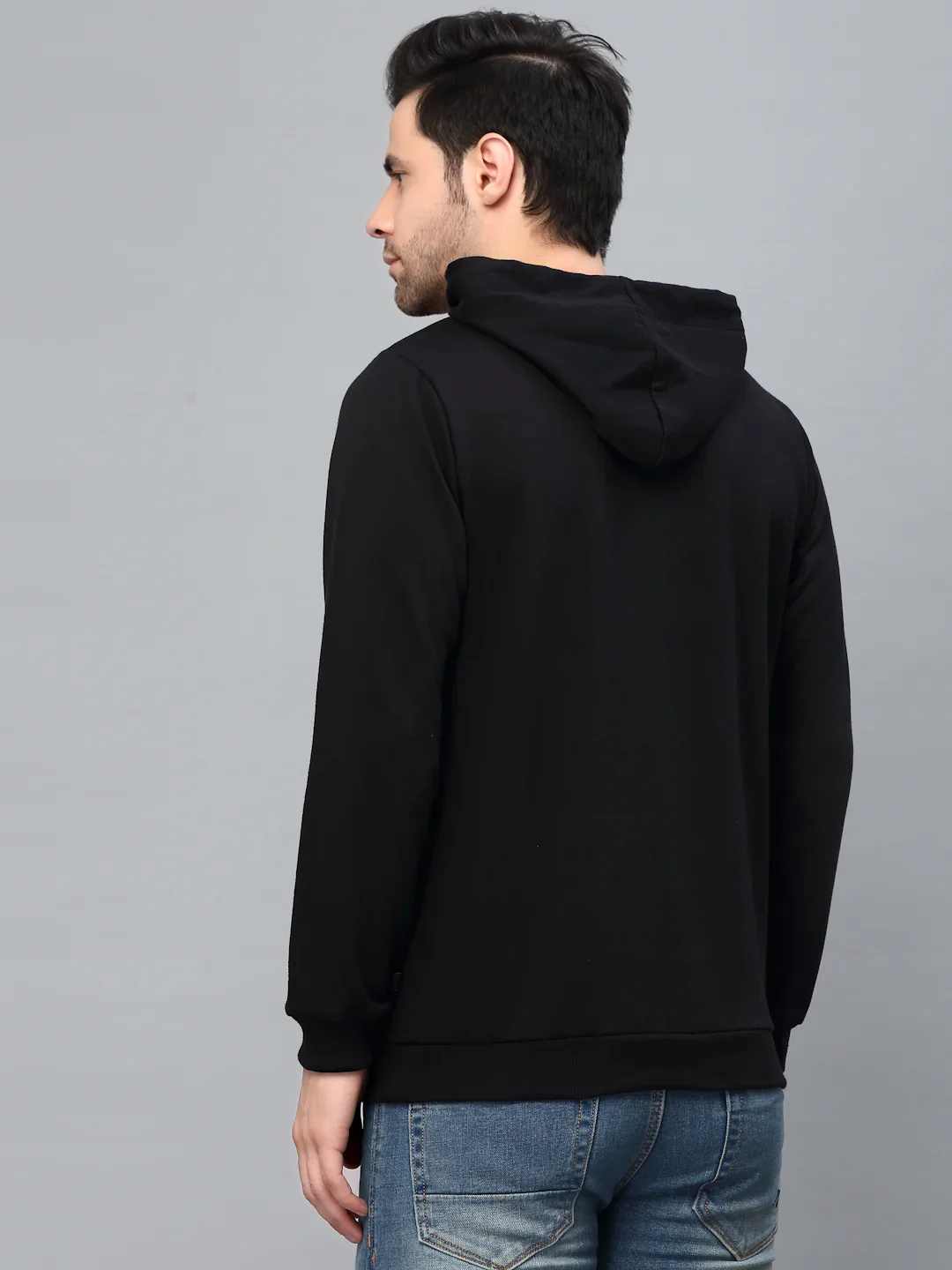 Men Bold Printed Hood Fleece Sweatshirt - Image 3